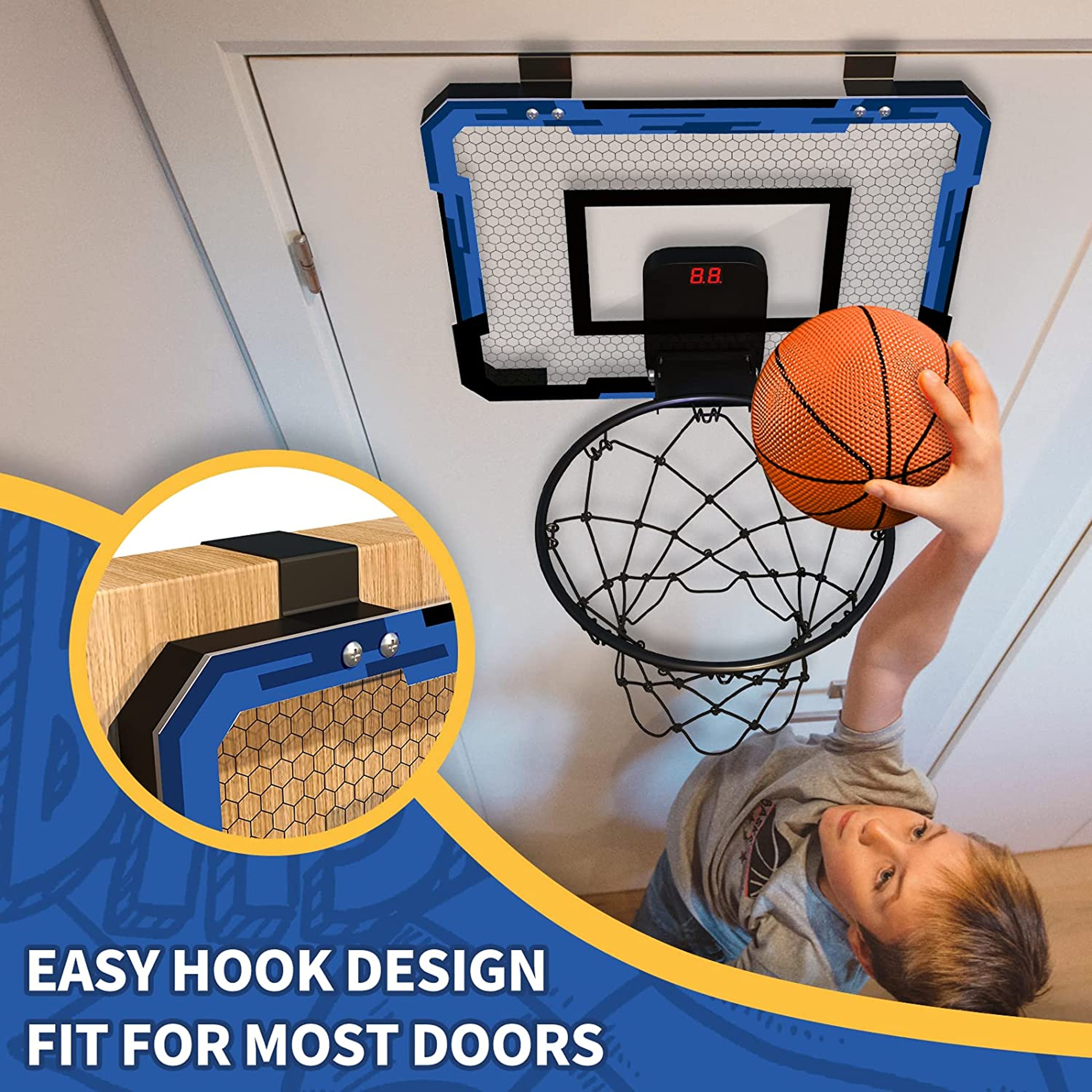 Mini Basketball Hoop Set, Wall-mounted Training Toy for Kids, Indoor and Outdoor Basketball Hoop for Home Use – view 5
