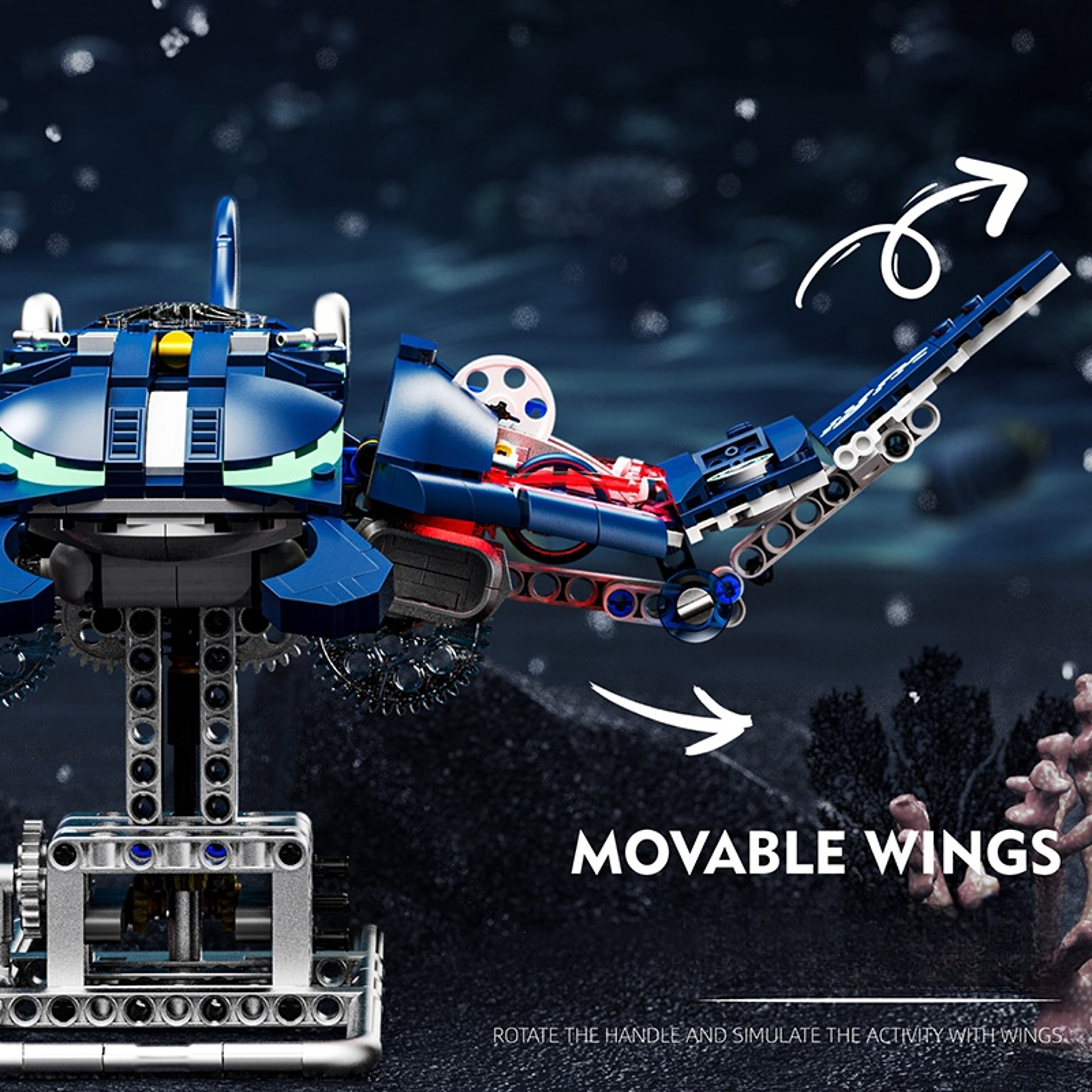DIY Manta Ray Robotic Fish Building Blocks Mechanical Model Perfect Tabletop Decoration Gift For Ki 2