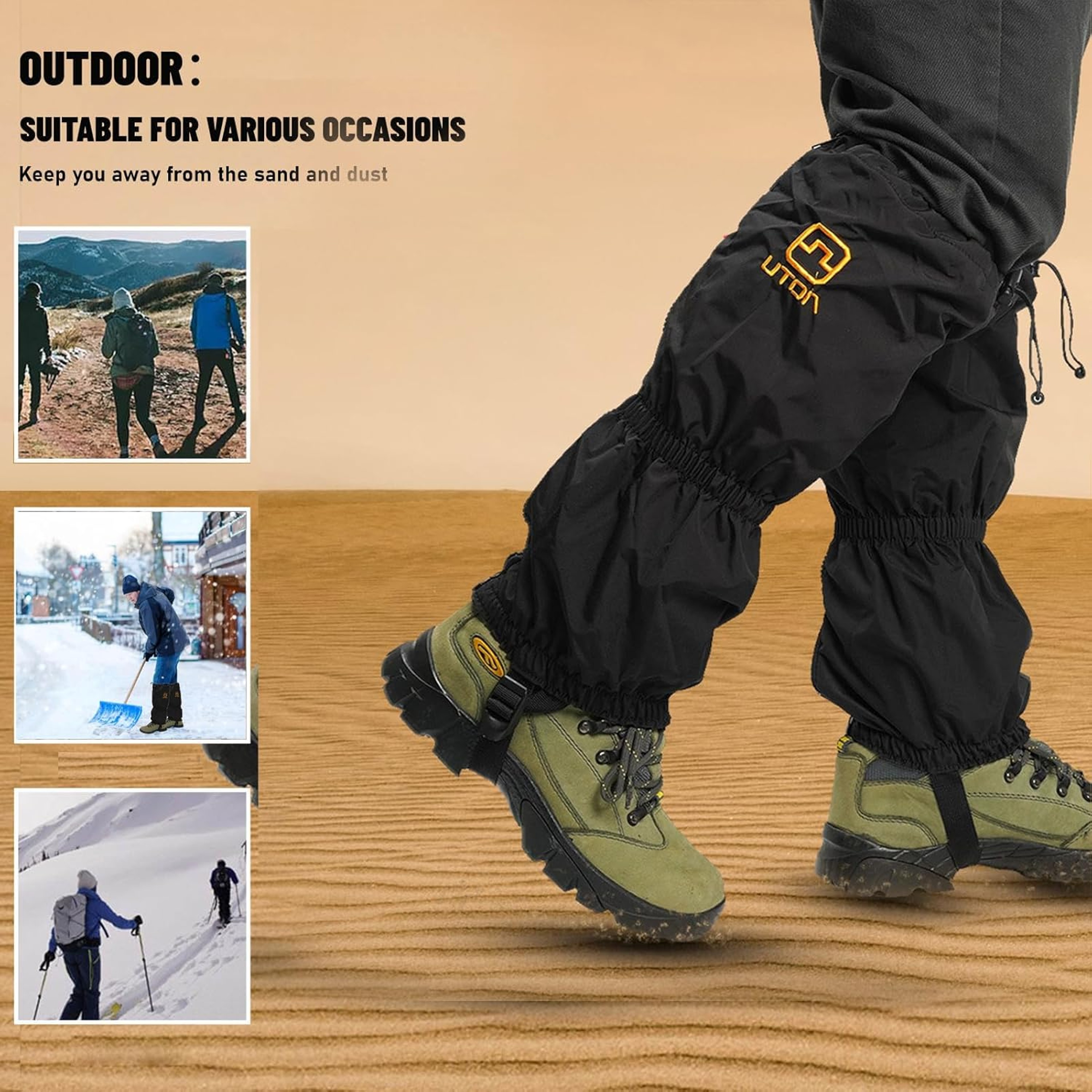 Adjustable Trail Leg Gaiters Waterproof Winter Desert Sandproof Gaiters For Hiking Walking Hunting  2