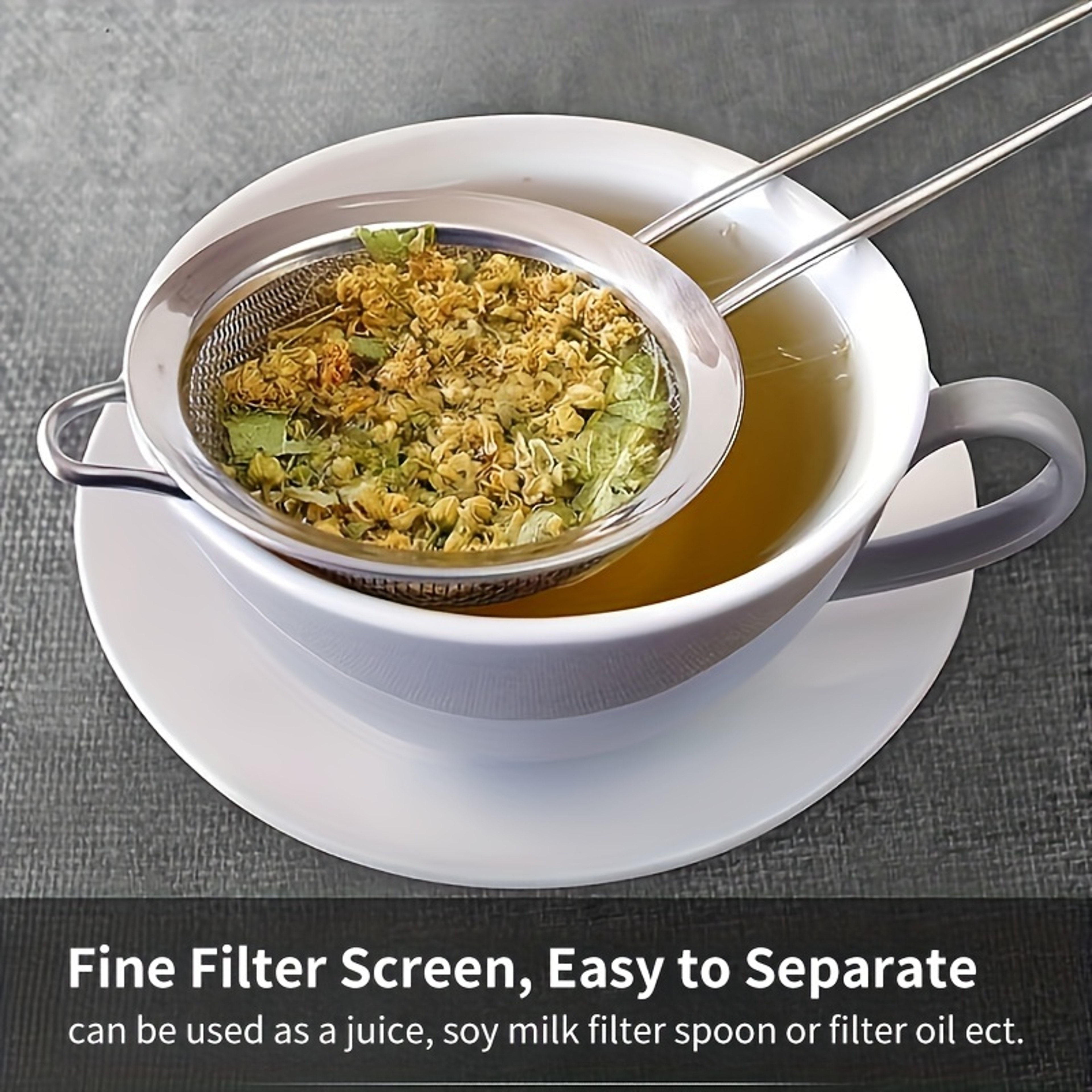 Multipurpose Flour Sieve Sifter Stainless Steel Fine Mesh Strainers Set With Handle Perfect For Tea 5