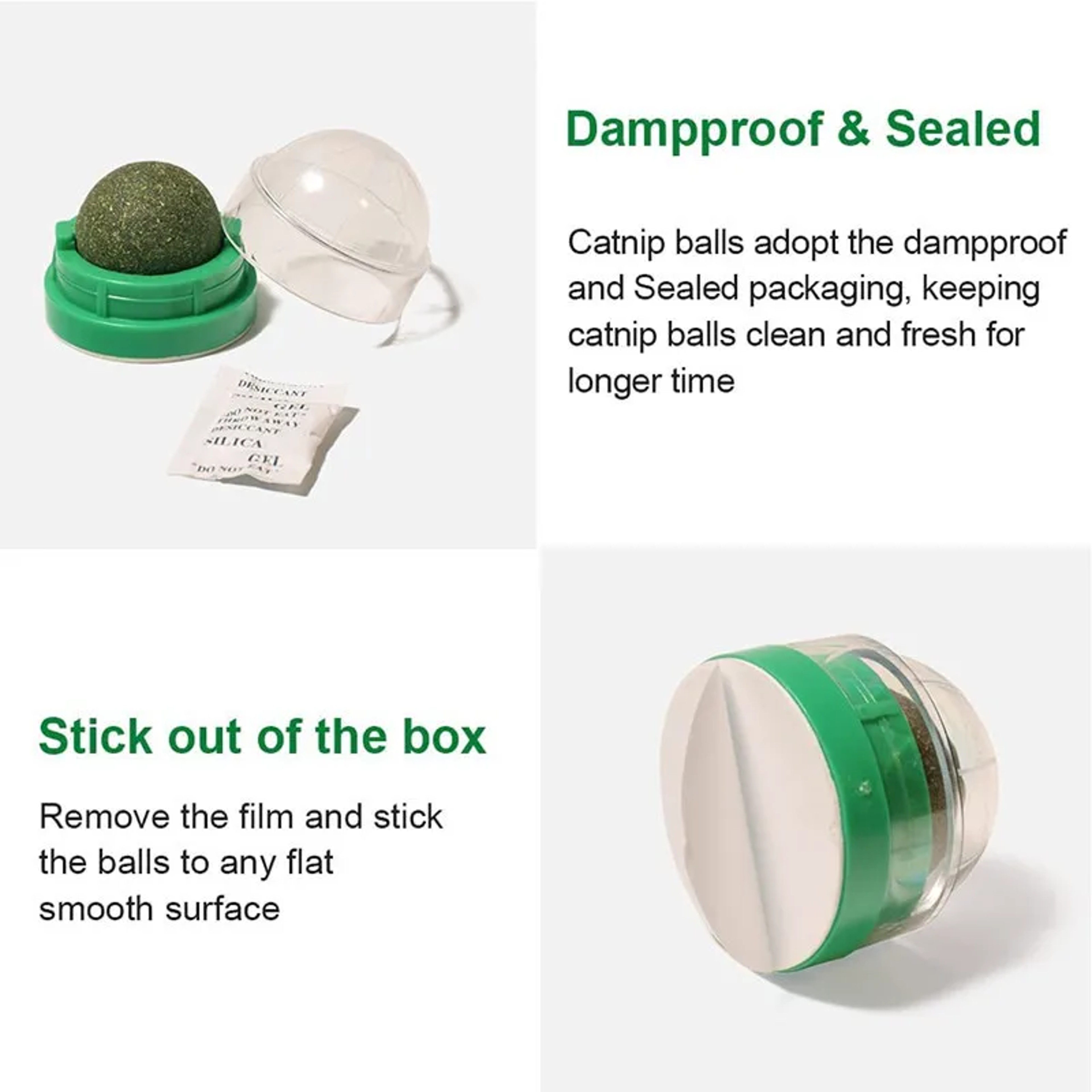 Cat Grass Snack, Natural Catnip Cat Wall Stick-on Ball Toy, Healthy Digestive Treats for Cats – view 6
