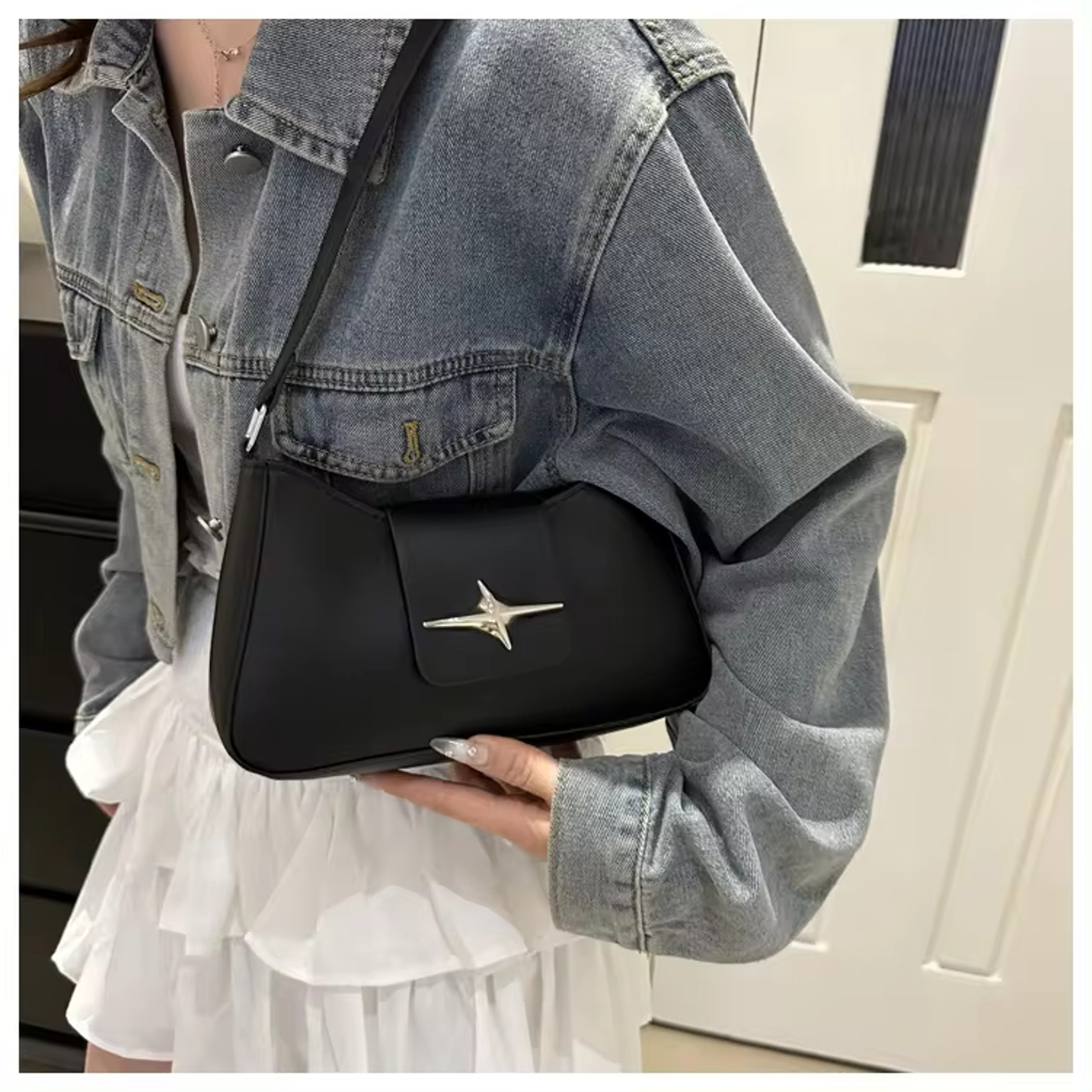 Vintage PU Leather Shoulder Bags Classic Y2K Small Purse Luxury Brand Female Handbags For Women 2