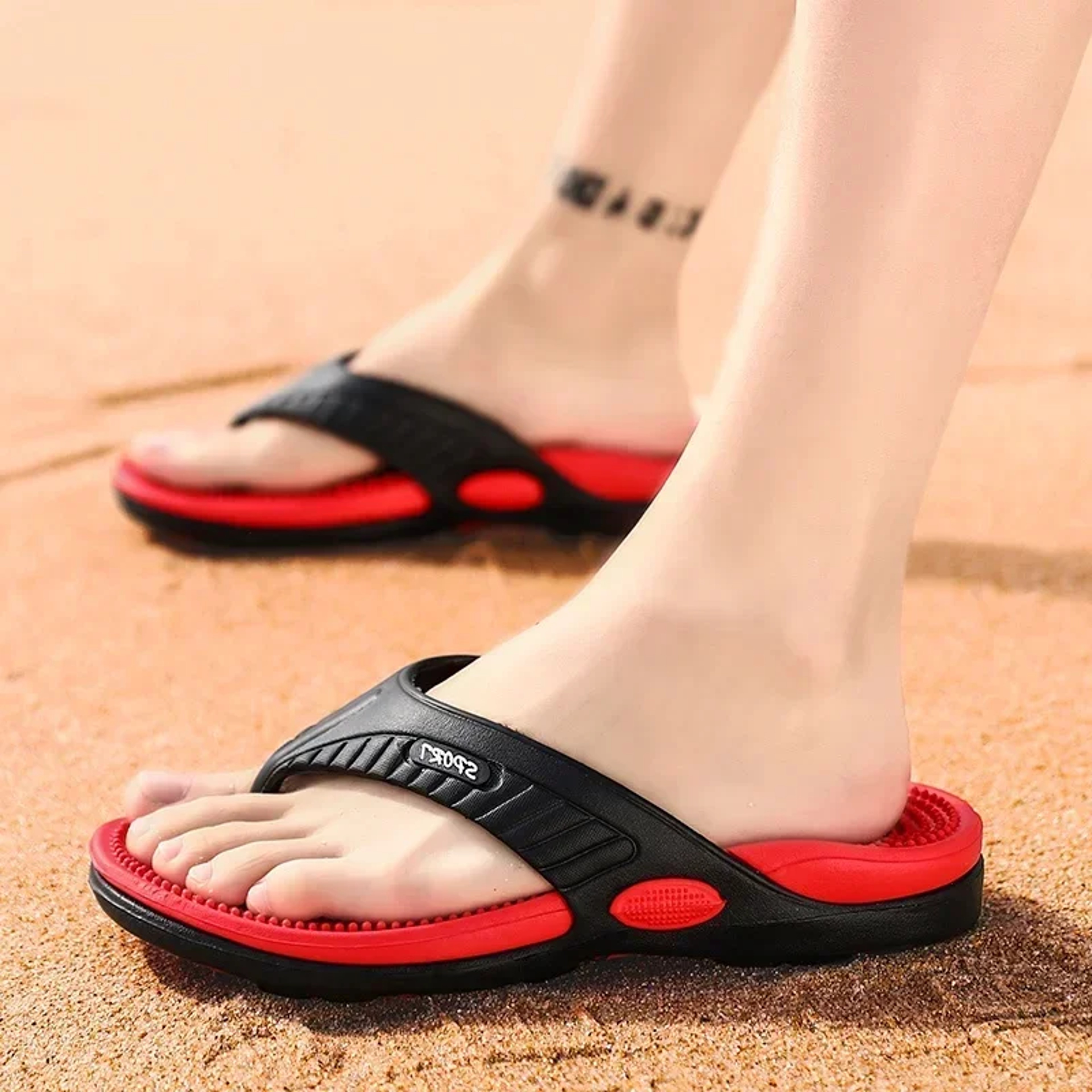 Luxury Flip Flops Breathable Plus Size Men Slippers Summer Massage Beach Shoes – view 4