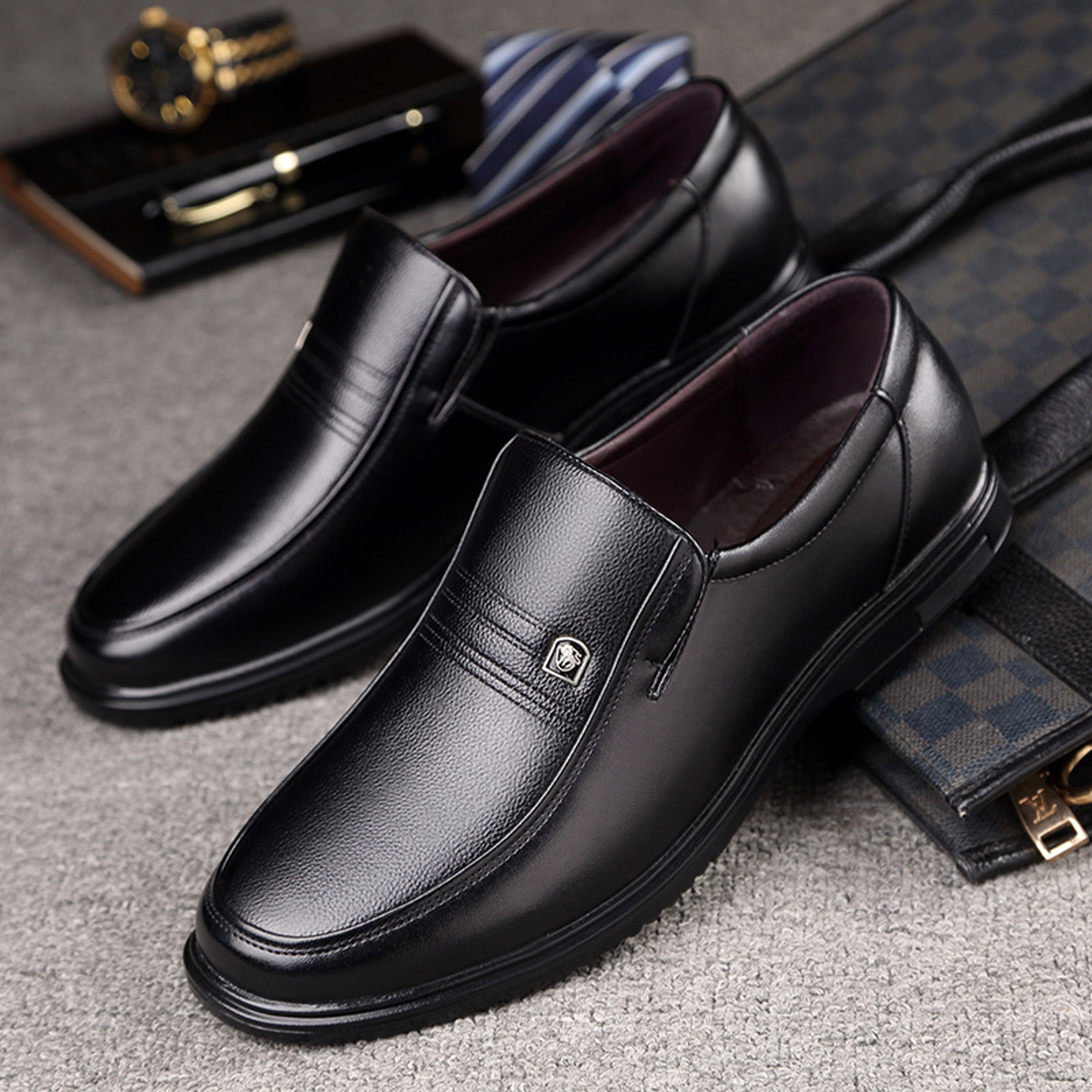 Luxury Brand Mens Loafers Leather Formal Shoes SlipOn Driving Moccasins 1