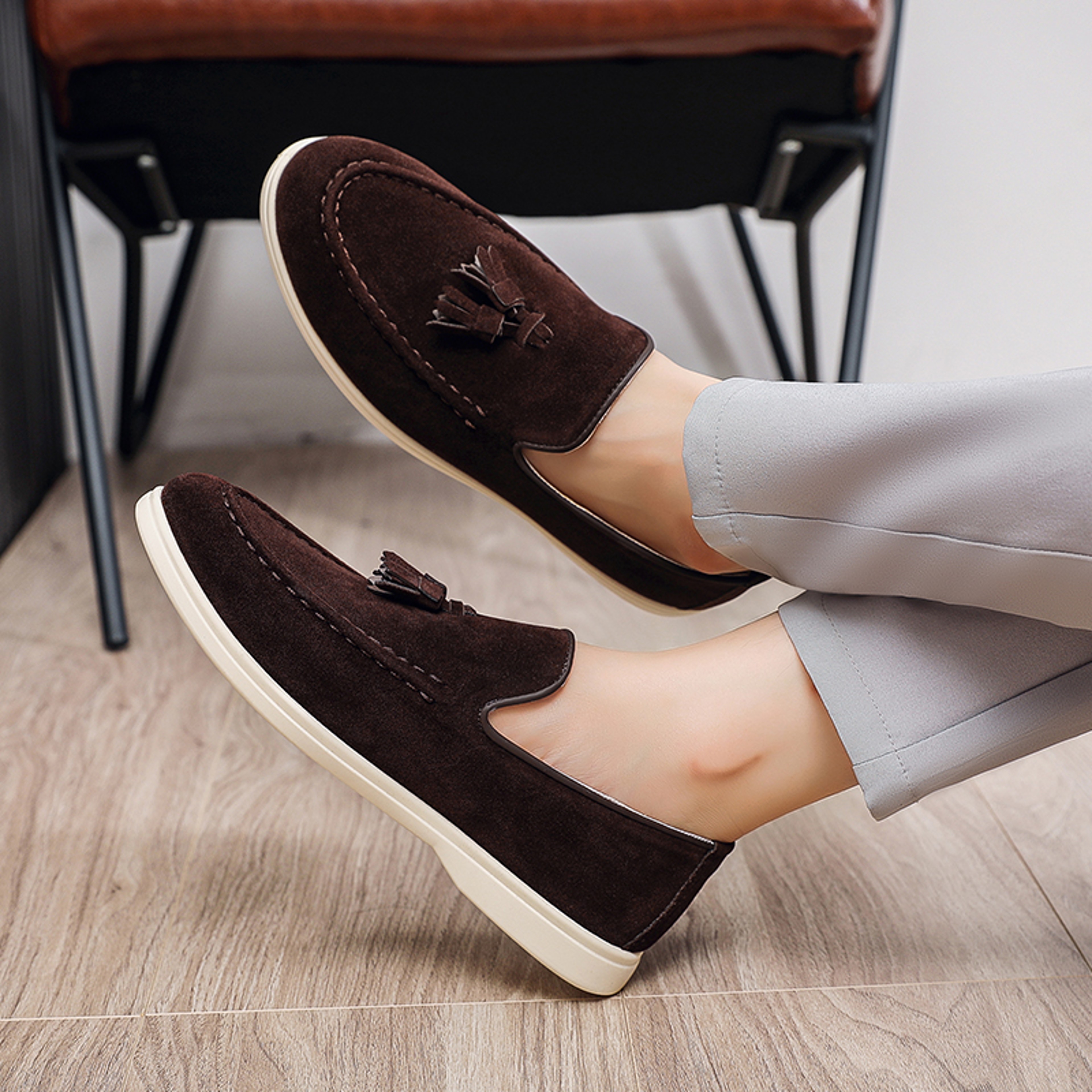 Mens Casual Shoes Classic British Style Tassels Loafers Outdoor Moccasins Flats 4