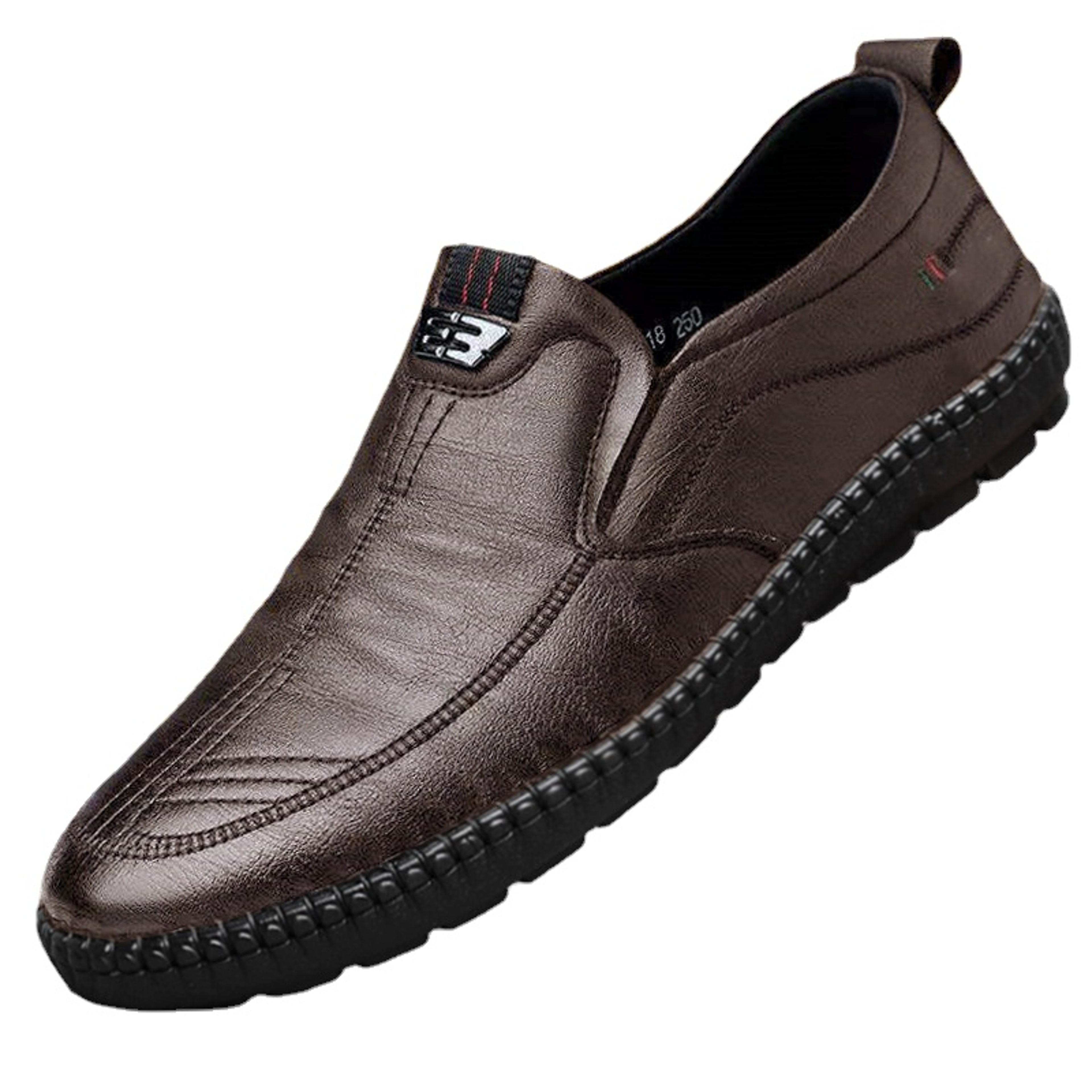 Mens Leather Loafers Breathable Outdoor Slip On Casual Shoes For Male Non Slip Walking Flats For Wo 2