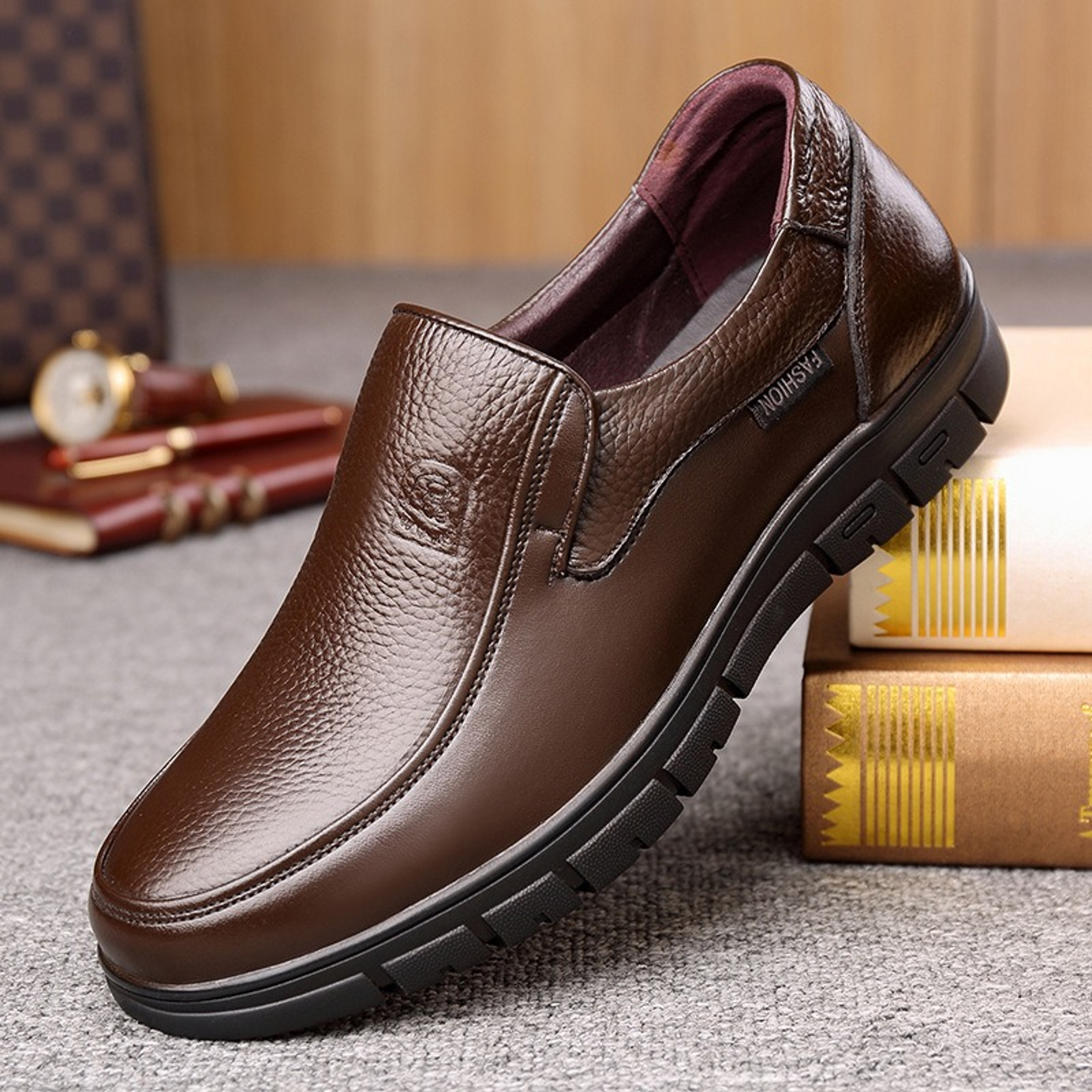 Casual Shoes For Men New Genuine Leather Handmade Shoes Breathable Sneakers Flat Platform Walking S 4