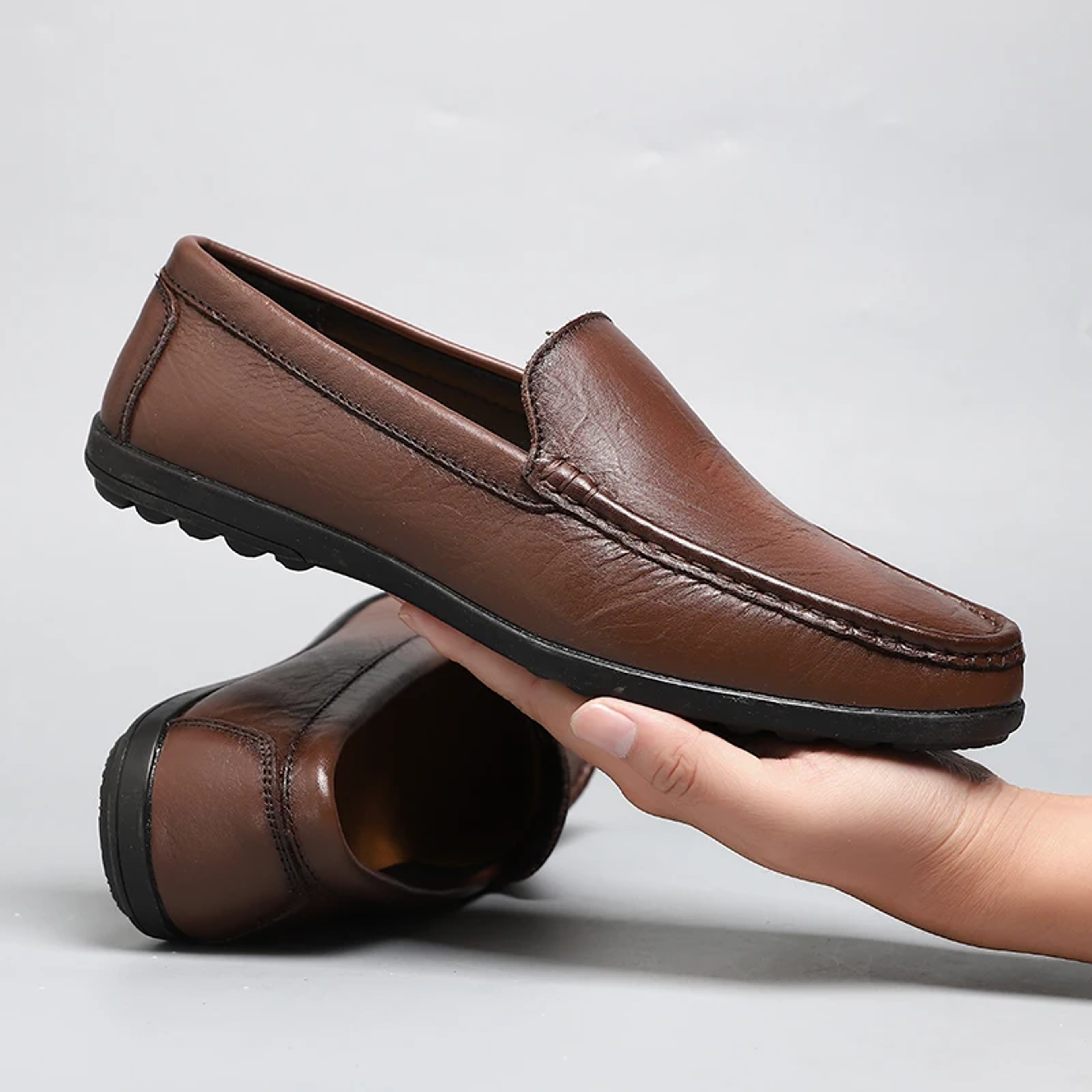 Luxury Brand Comfortable Men Loafers Genuine Leather Casual Shoes Breathable Italian Moccasins For  4