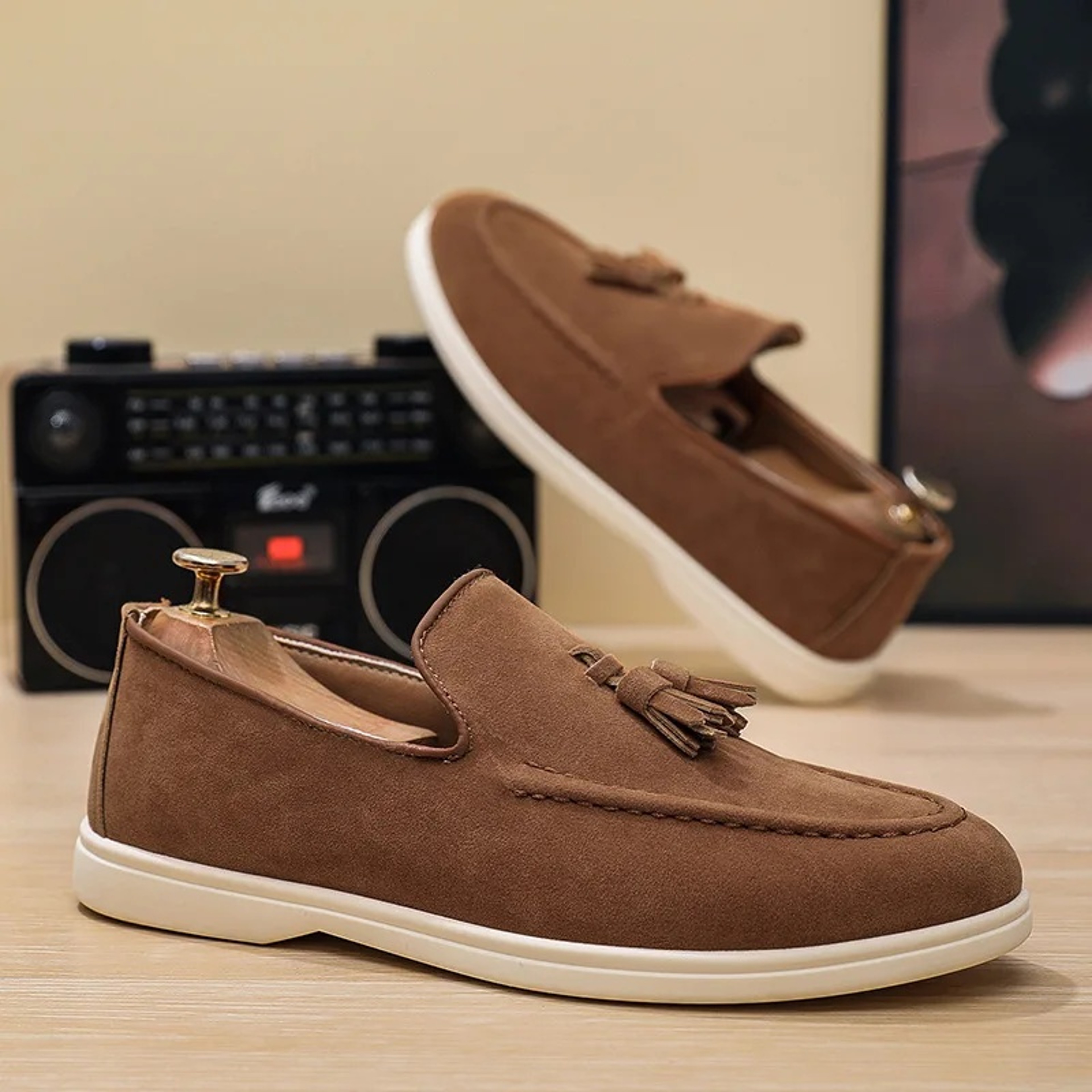 Mens Shoes Business Casual SlipOn Loafers Unisex Lightweight Flat Bottom Tassel Fashionable Versati 6