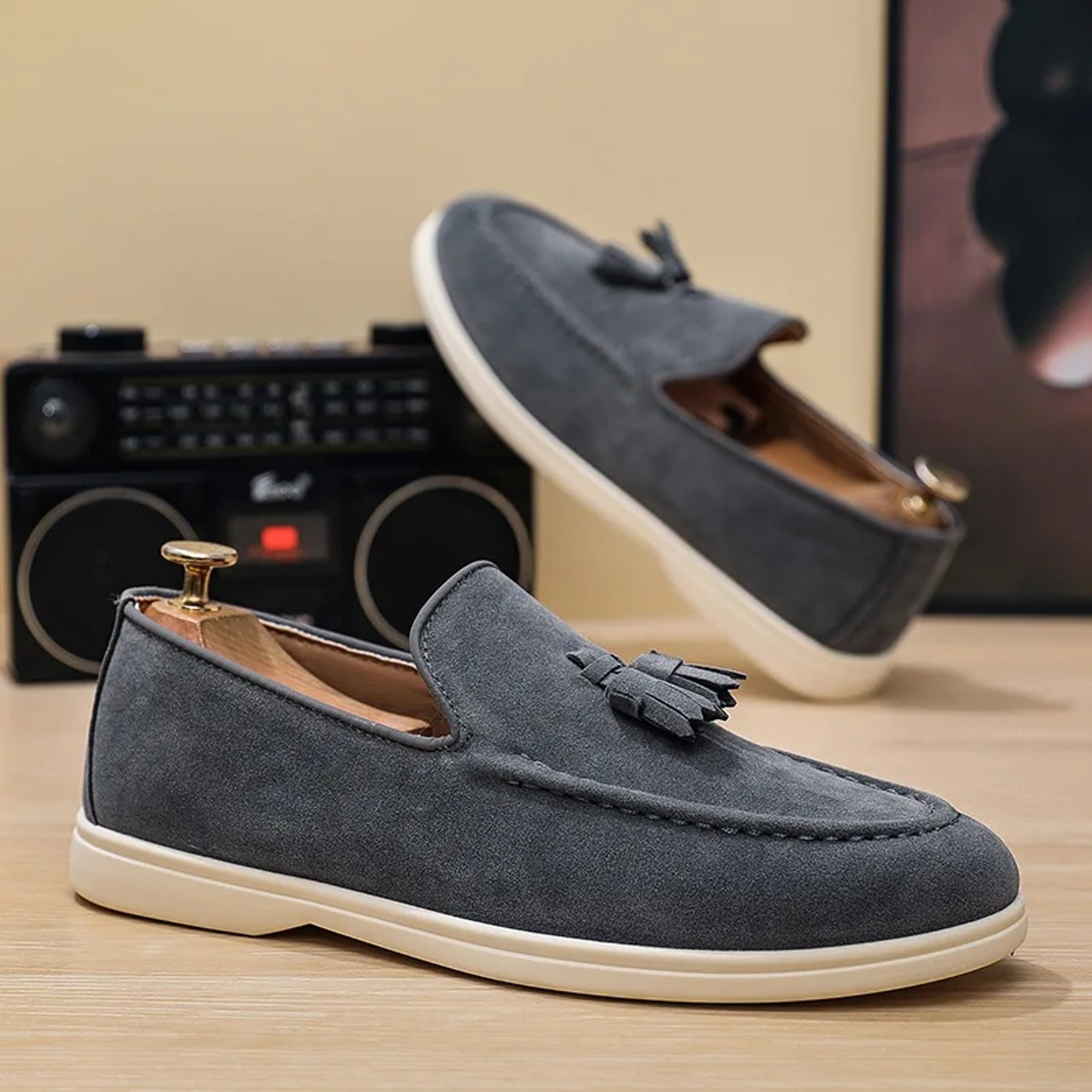 Mens Shoes Business Casual SlipOn Loafers Unisex Lightweight Flat Bottom Tassel Fashionable Versati 8