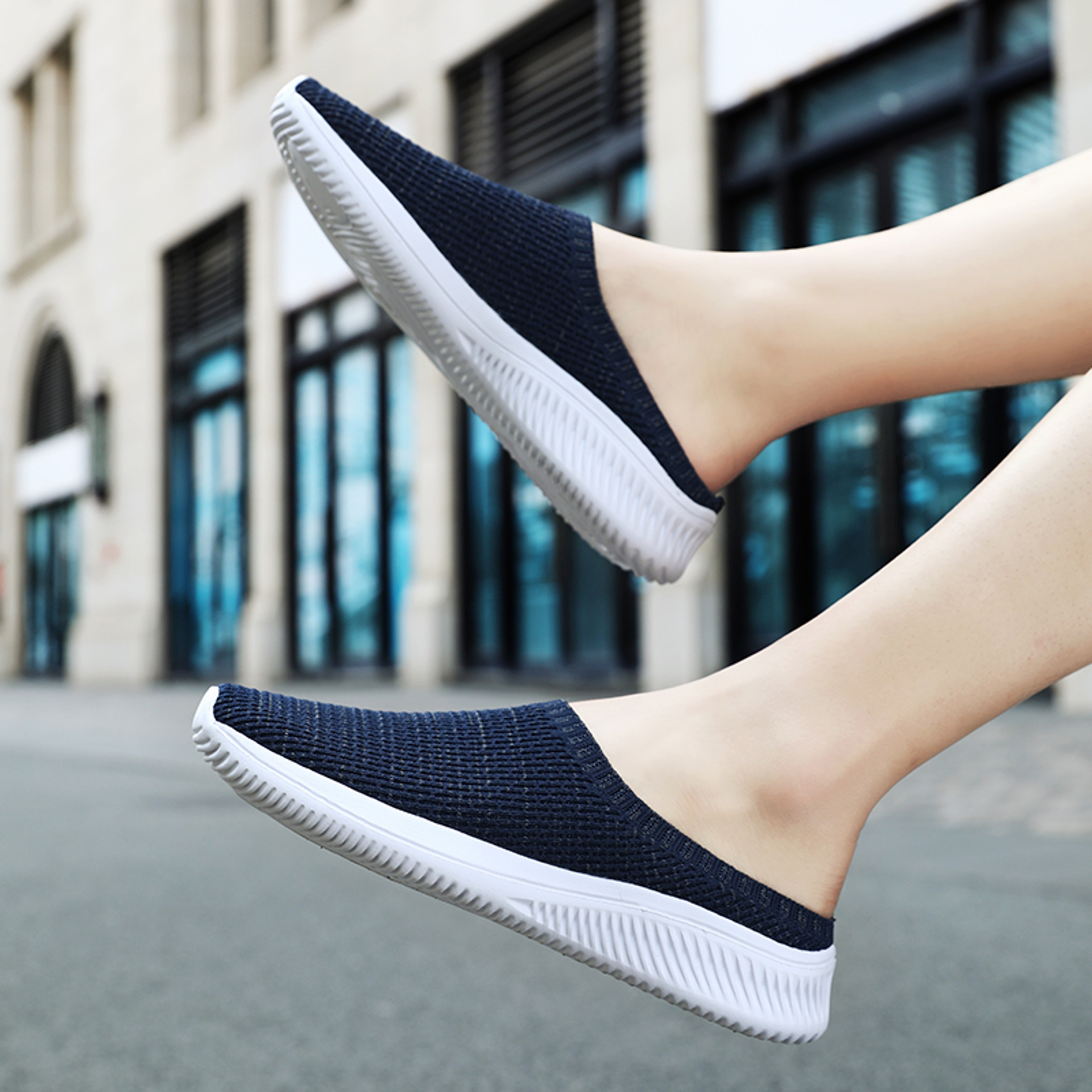 Breathable Summer Mesh Men Casual Shoes Comfortable Half Loafers Outdoor Indoor Slippers For Women  3