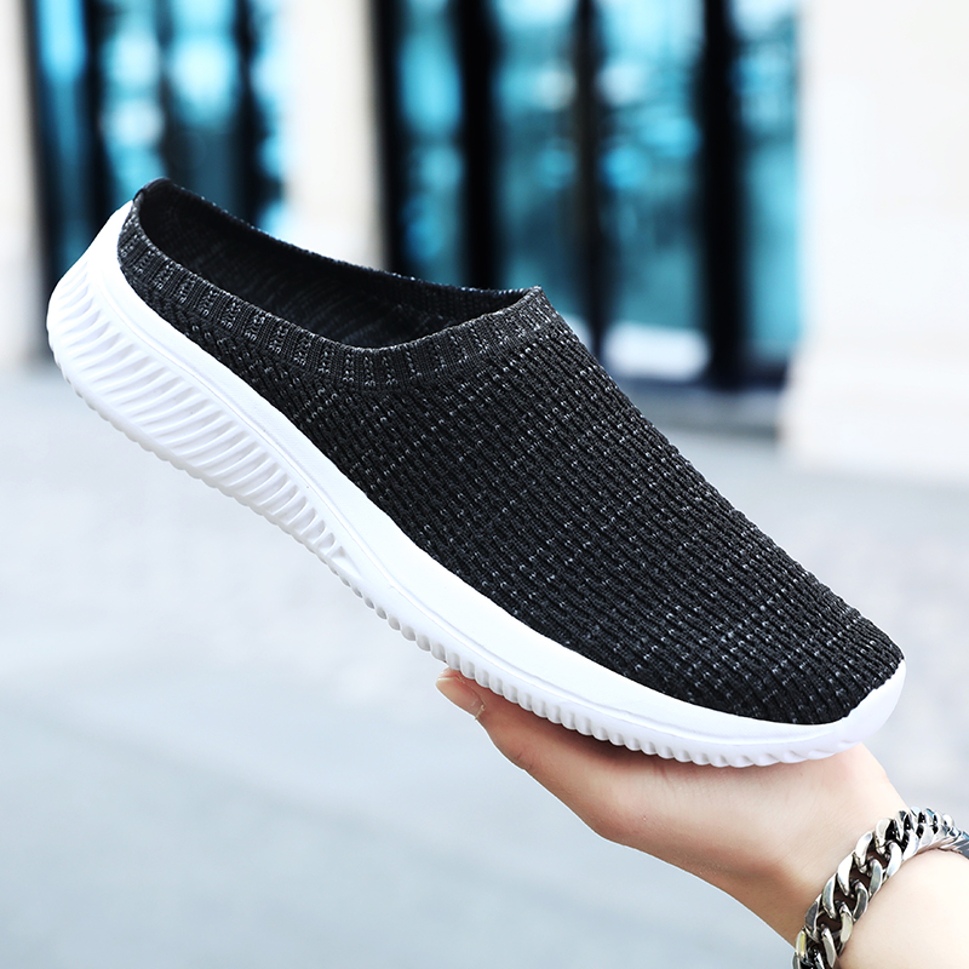 Breathable Summer Mesh Men Casual Shoes Comfortable Half Loafers Outdoor Indoor Slippers For Women  6