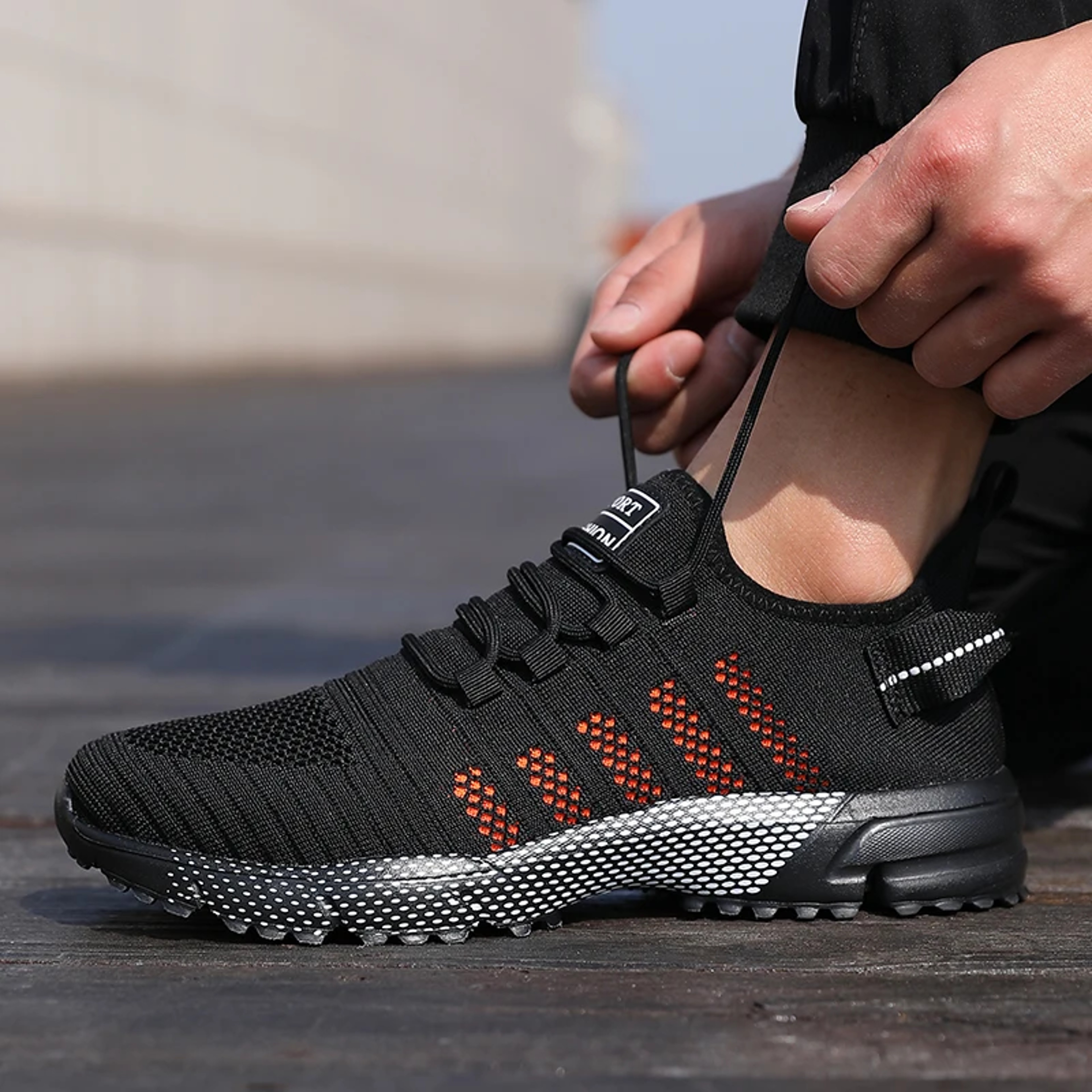 Breathable Running Shoes Men Casual Sneakers Soft Soled Slipon Trainers 1