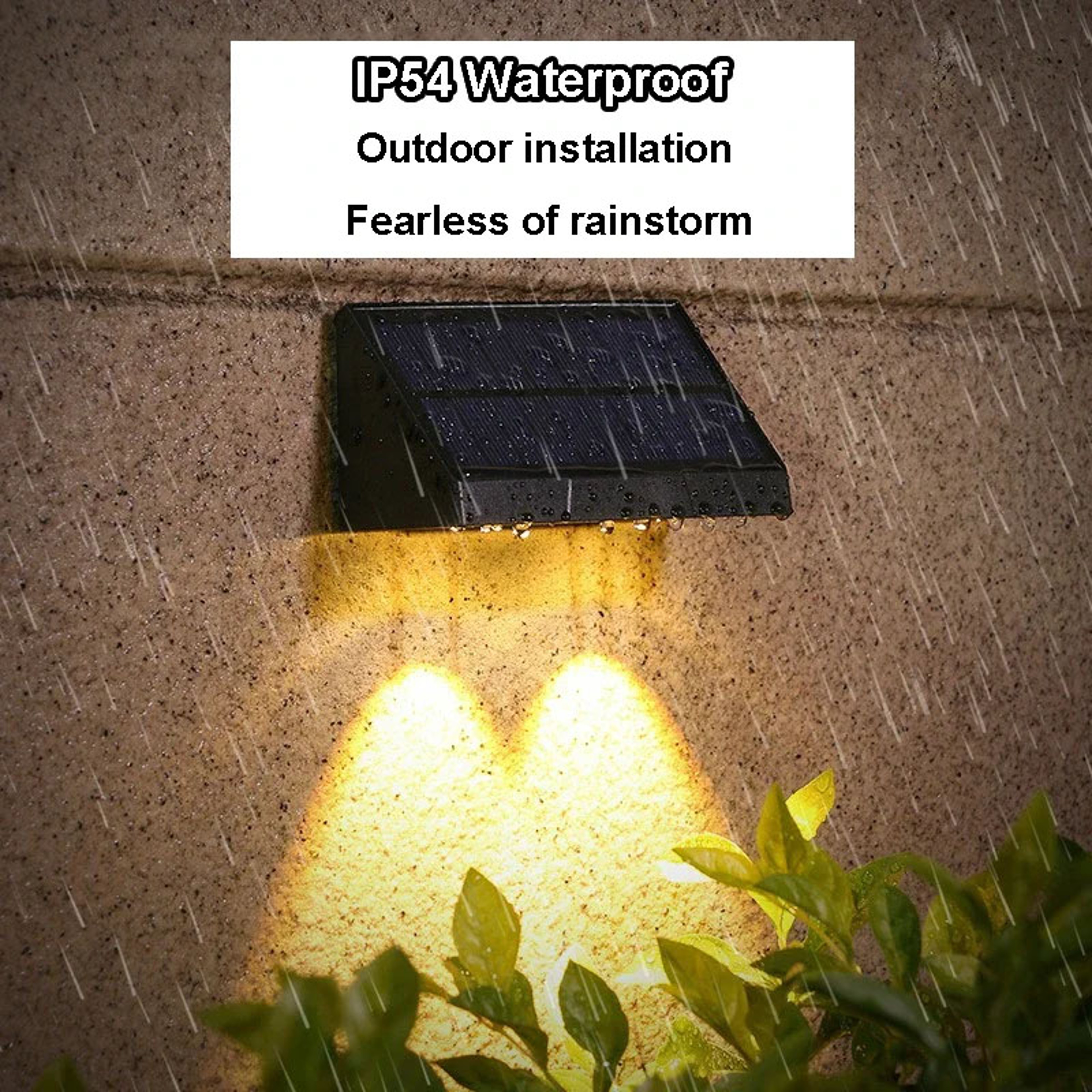 Solar Powered Fence Light, Outdoor Waterproof Solar Wall Lamp, Warm White Garden Light for House Number Address Sign – view 6