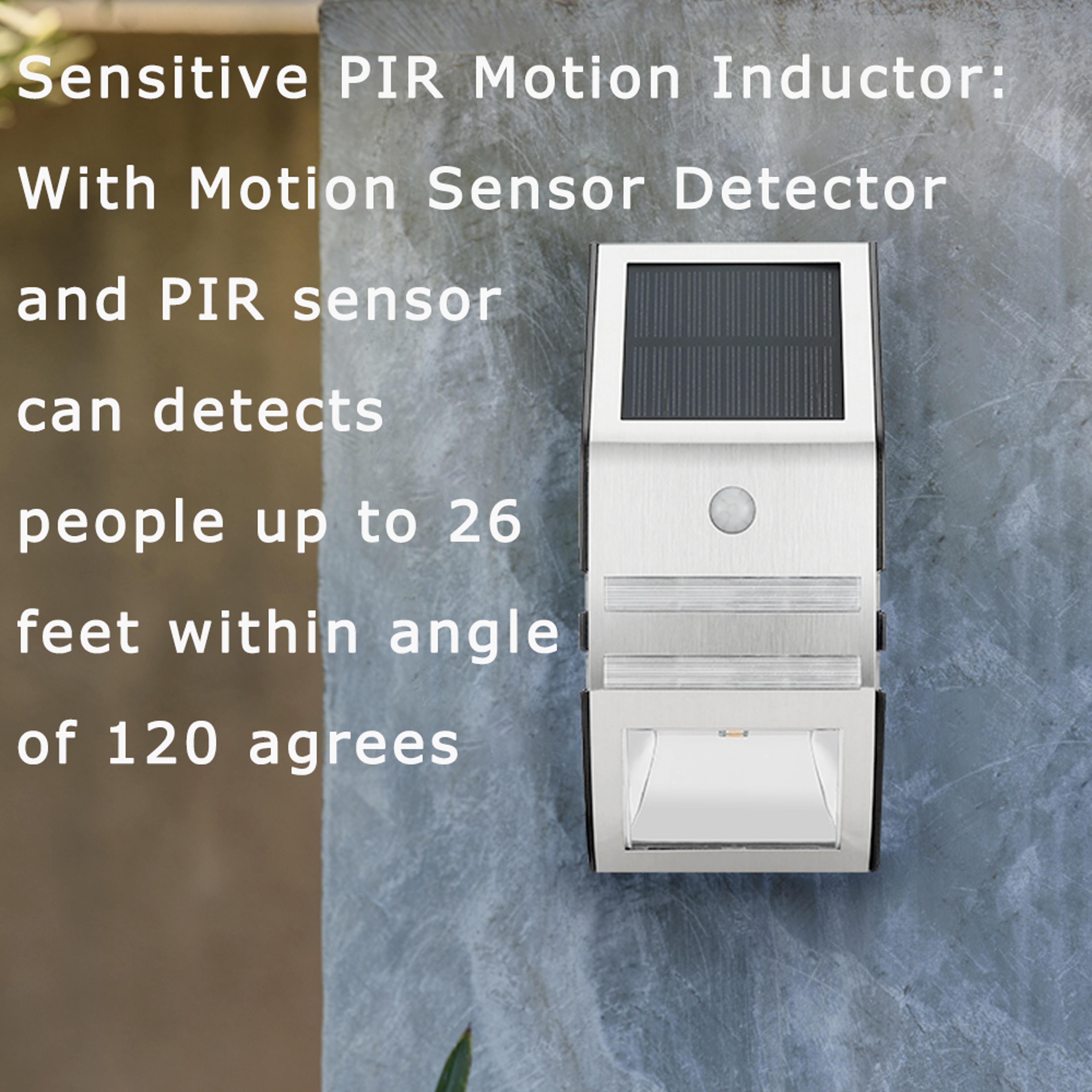 Outdoor LED Wall Lamp with PIR Motion Sensor, Waterproof IP65 Solar Power Lighting for Garden, Fence, and Patio – view 5
