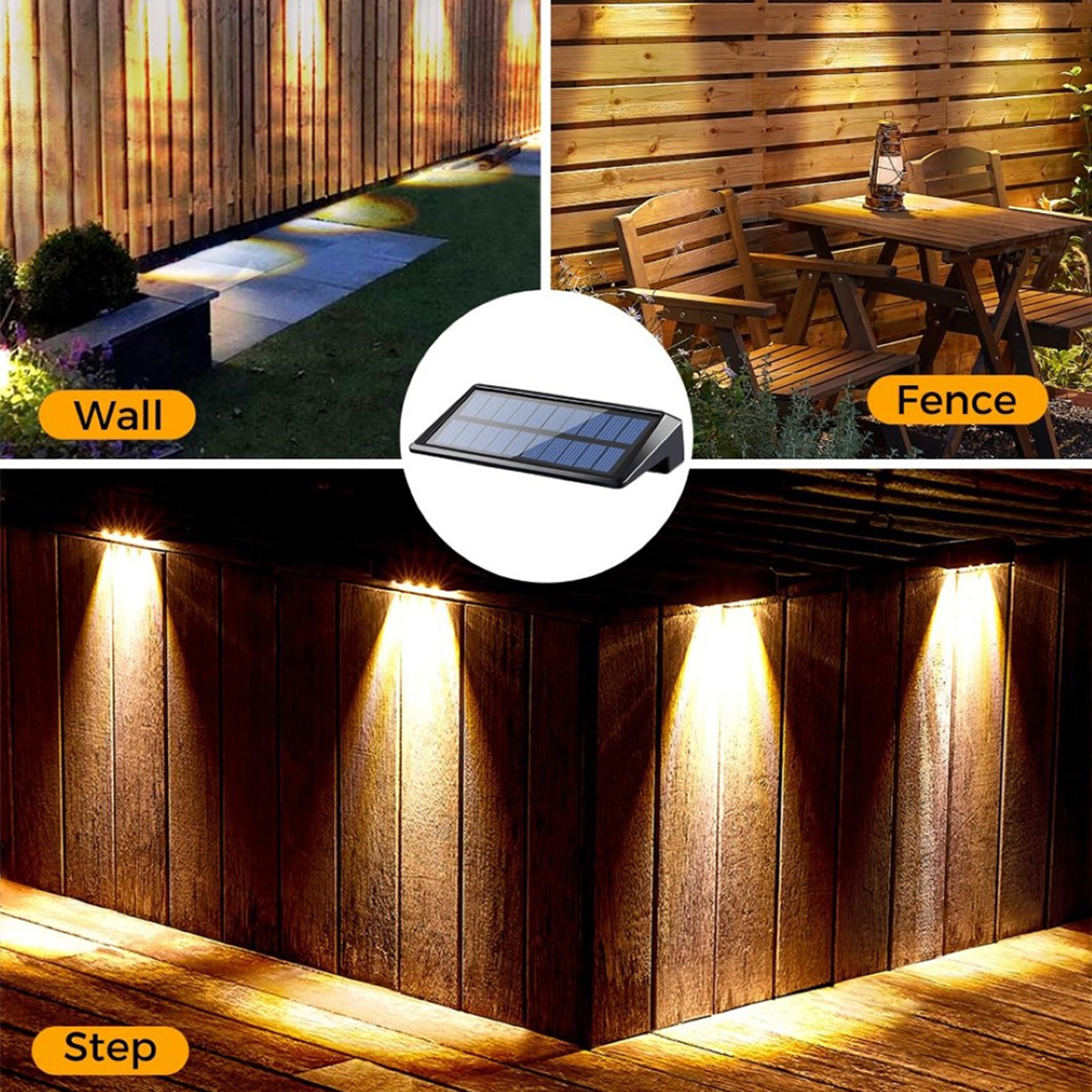 Waterproof Fence Solar Lights, 2 Pack Wall Lights for Deck, Porch, Backyard – view 6
