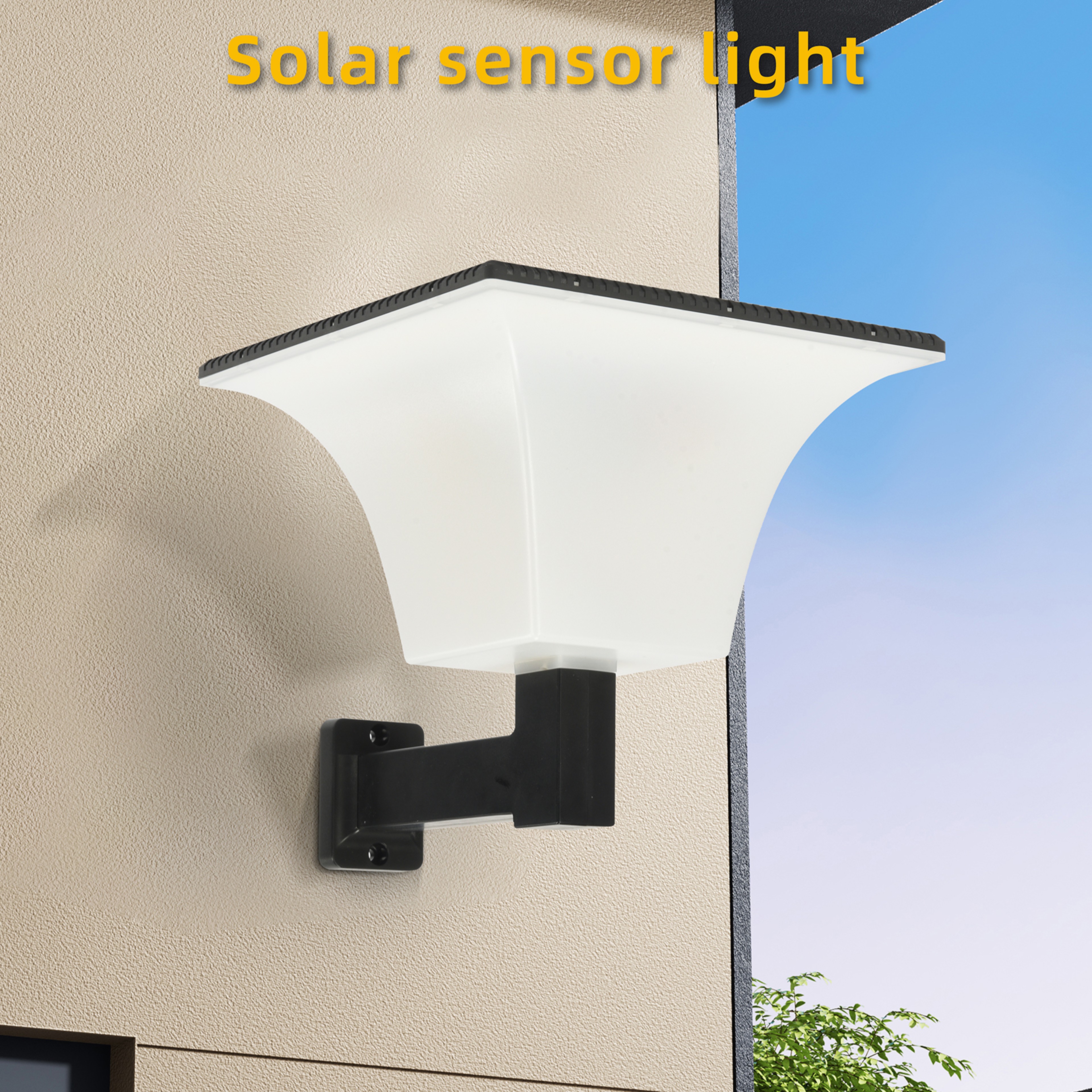 Outdoor Waterproof Solar Stigma Light with Radar Sensor, Solar Wall LED Lights for Porch, Garage, Entryway – view 1