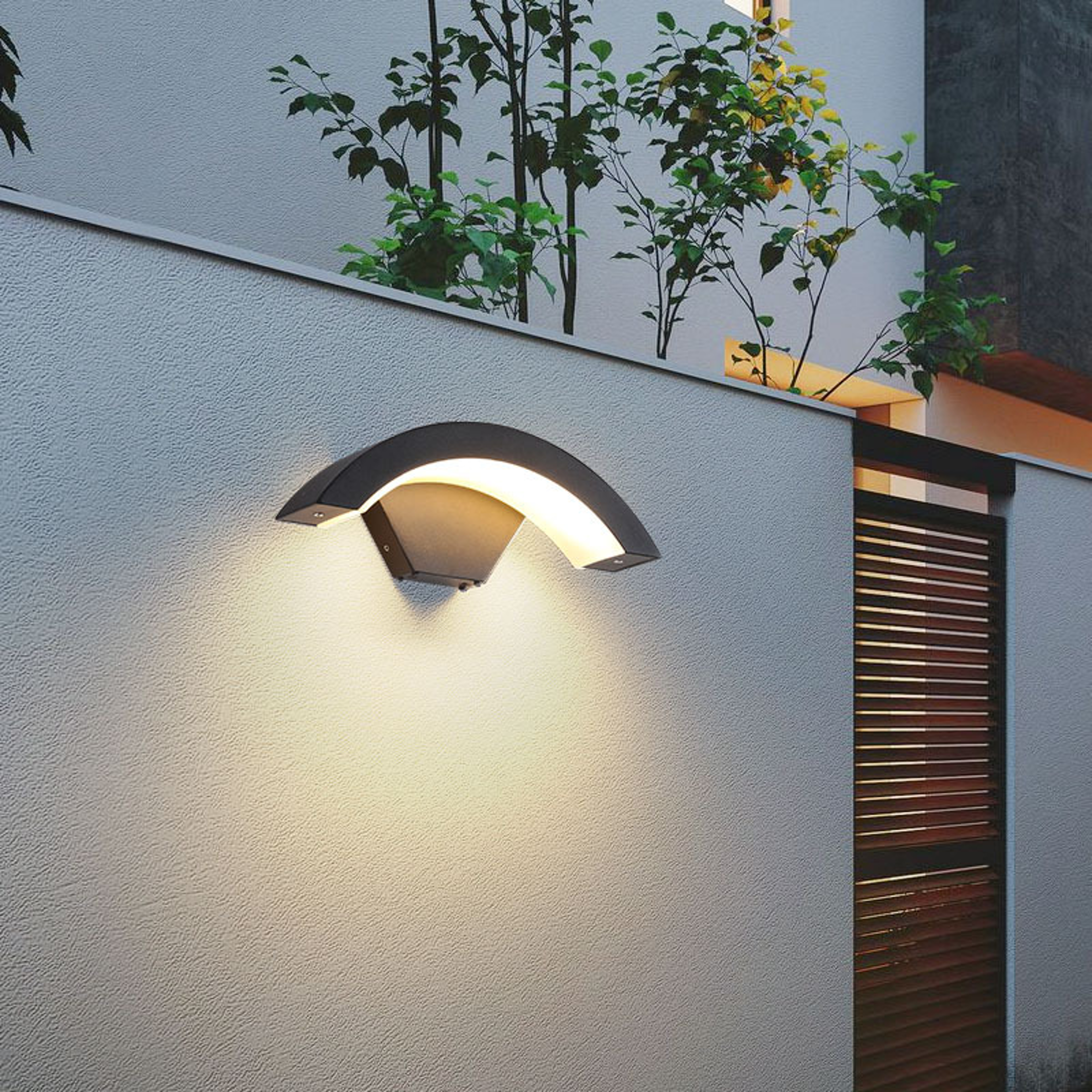 Minimalist Outdoor Wall Lamp Waterproof Infrared Motion Sensor MoonShaped Garden Light For Balcony 2