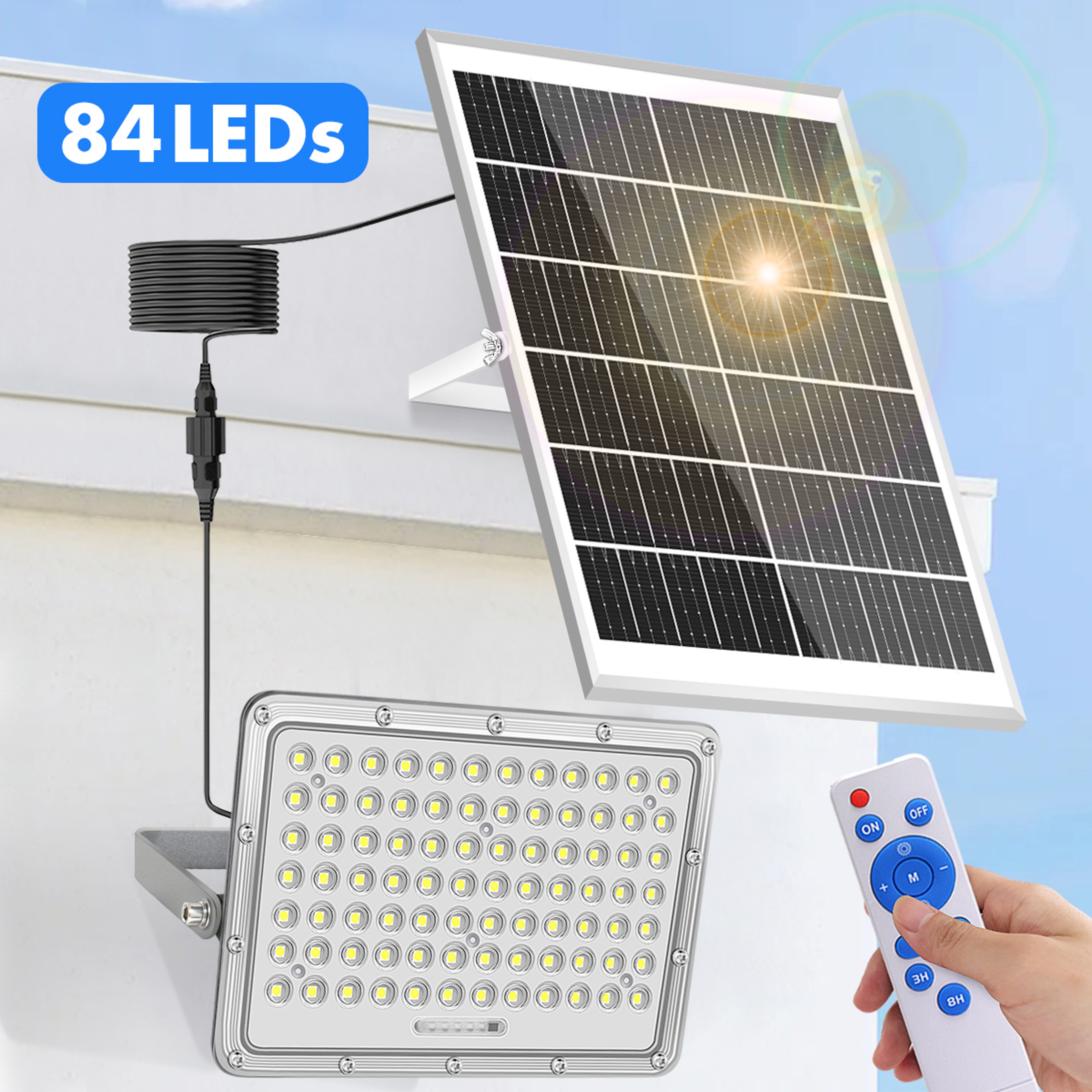 Outdoor LED Flood Light, Solar Street Light Waterproof, Solar Security Light, Light Sensor Solar Parking Lot Lights – view 1