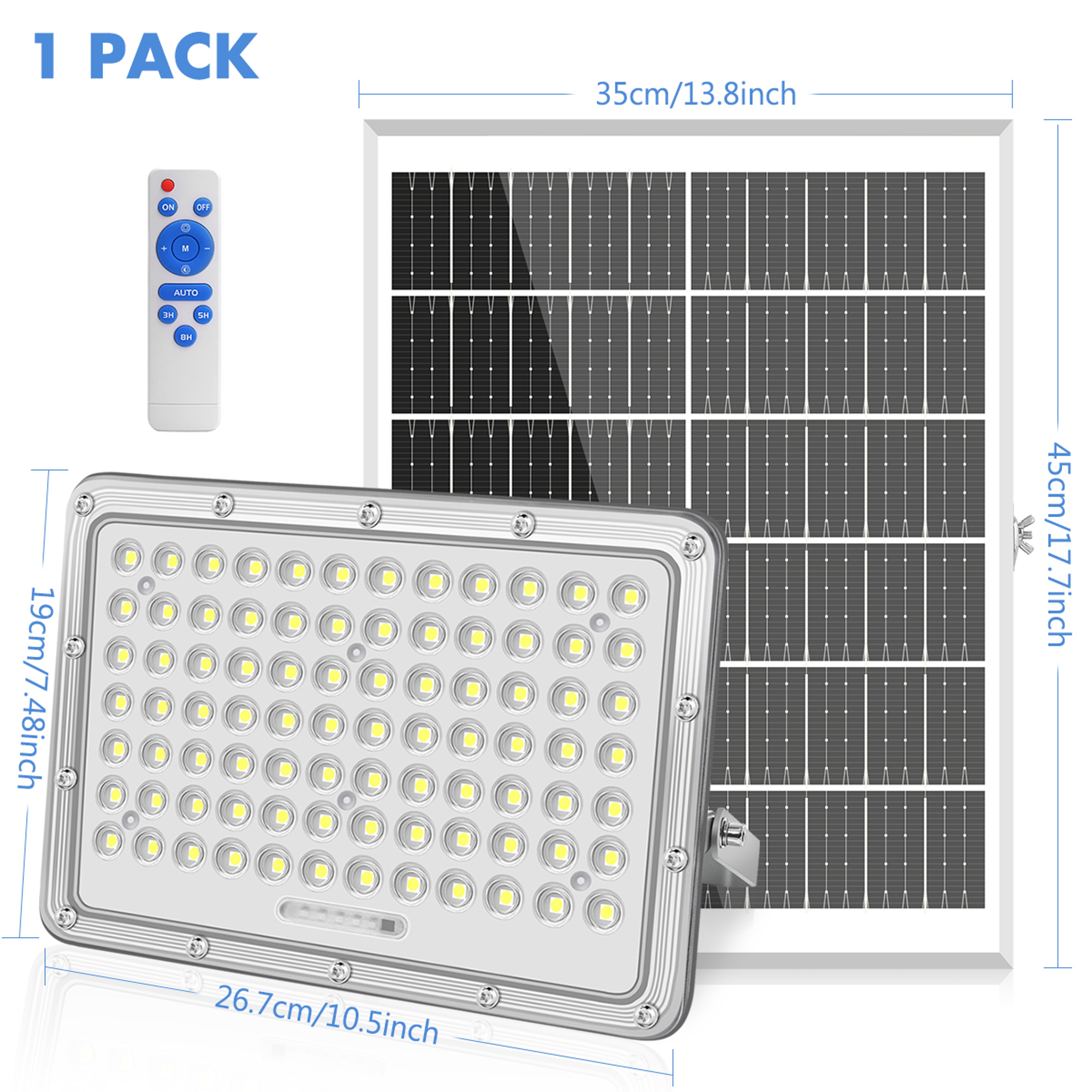 Outdoor LED Flood Light, Solar Street Light Waterproof, Solar Security Light, Light Sensor Solar Parking Lot Lights – view 7
