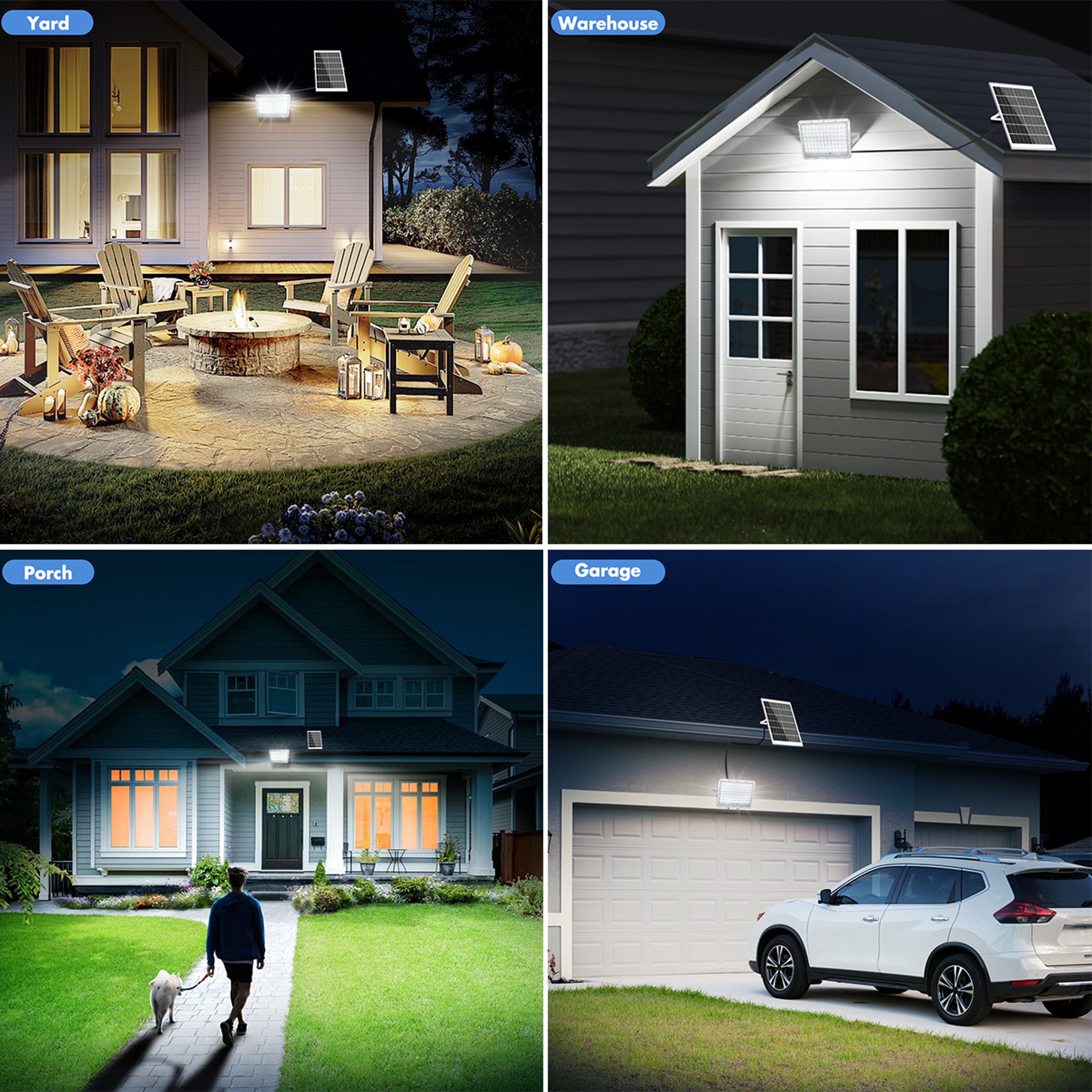 Outdoor LED Flood Light, Solar Street Light Waterproof, Solar Security Light, Light Sensor Solar Parking Lot Lights – view 6