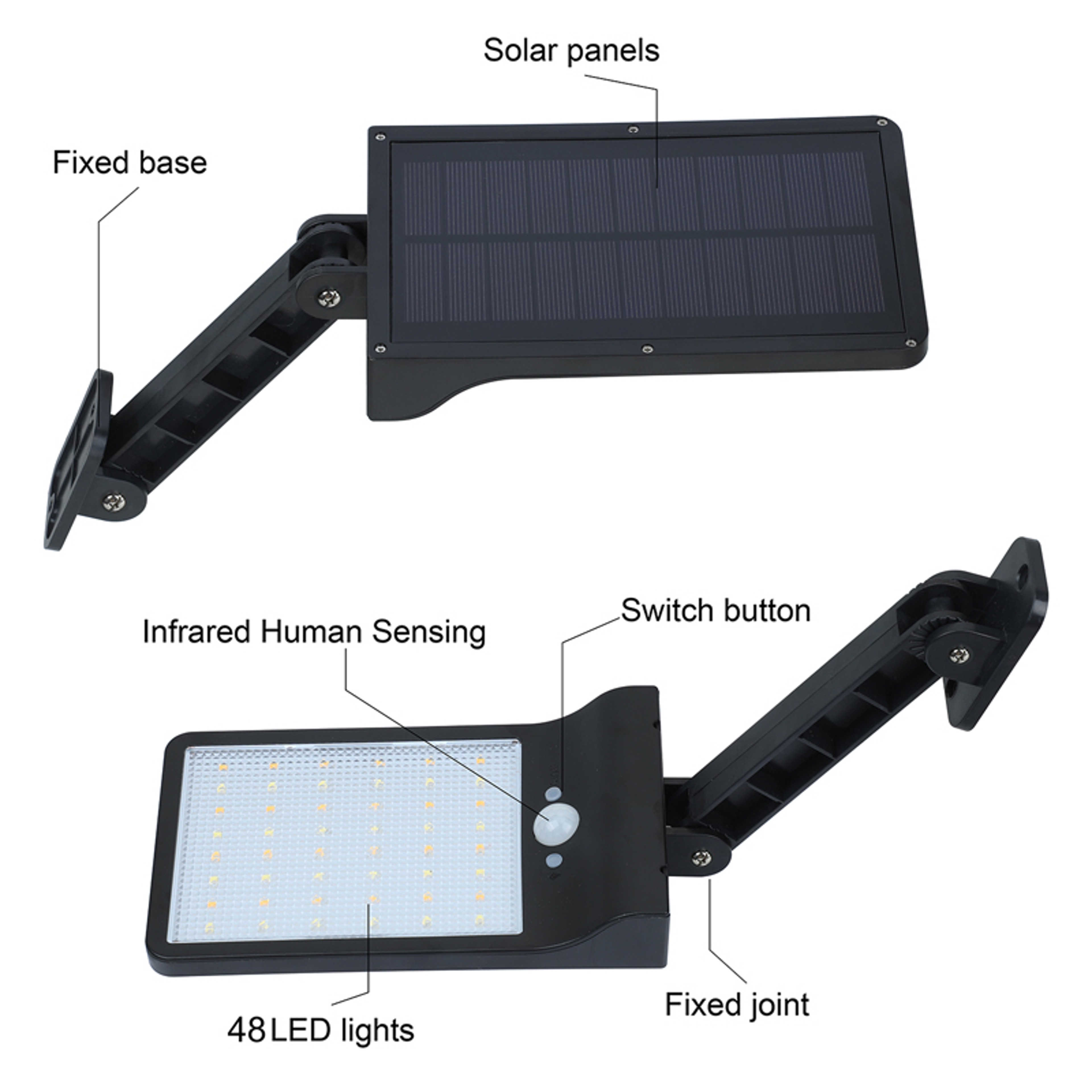 Waterproof Outdoor LED Solar Light PIR Motion Sensor Rotatable Garden Lamp With Remote Control For  2