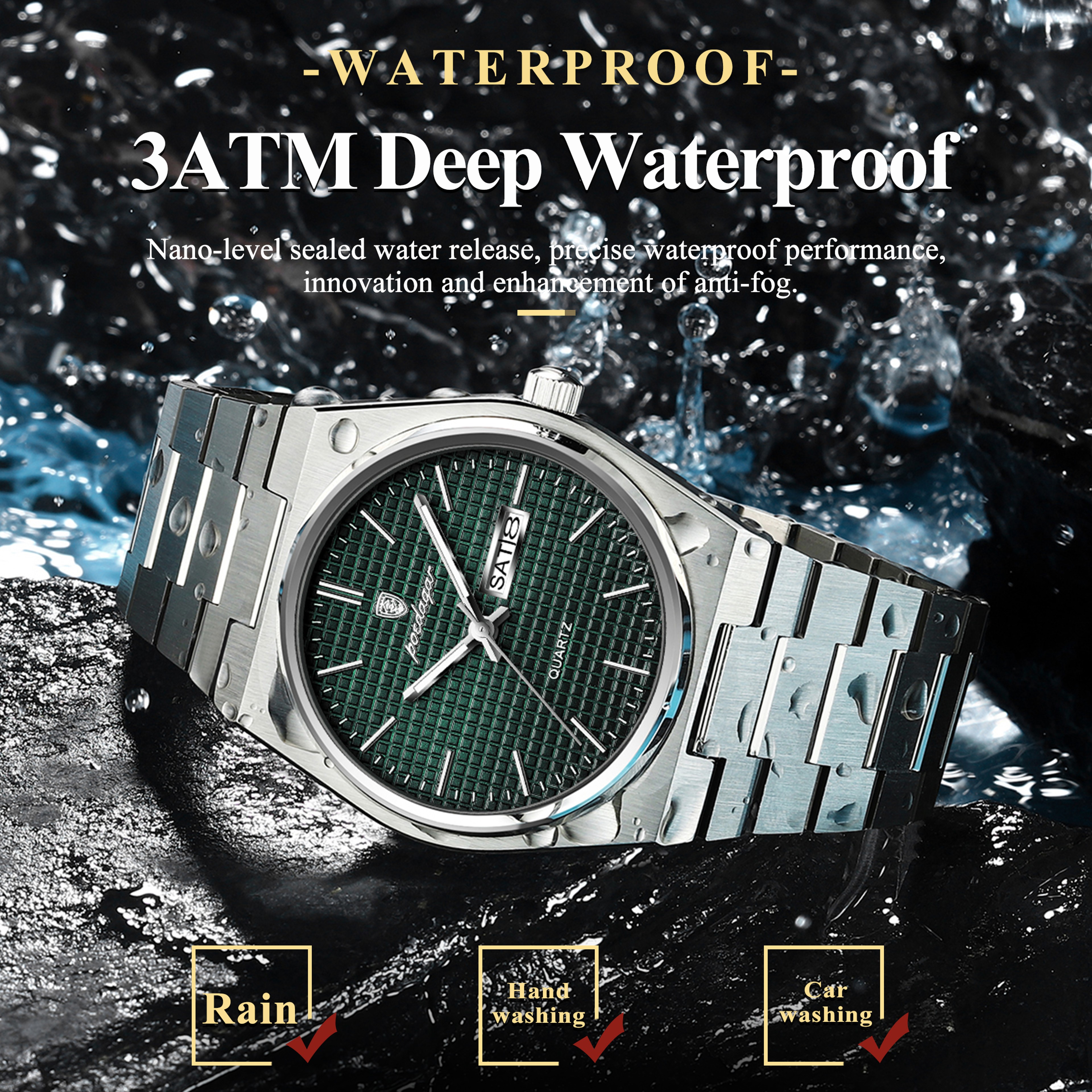 Original Luminous Men's Quartz Watch, Waterproof Stainless Steel, Fashionable Design – view 3