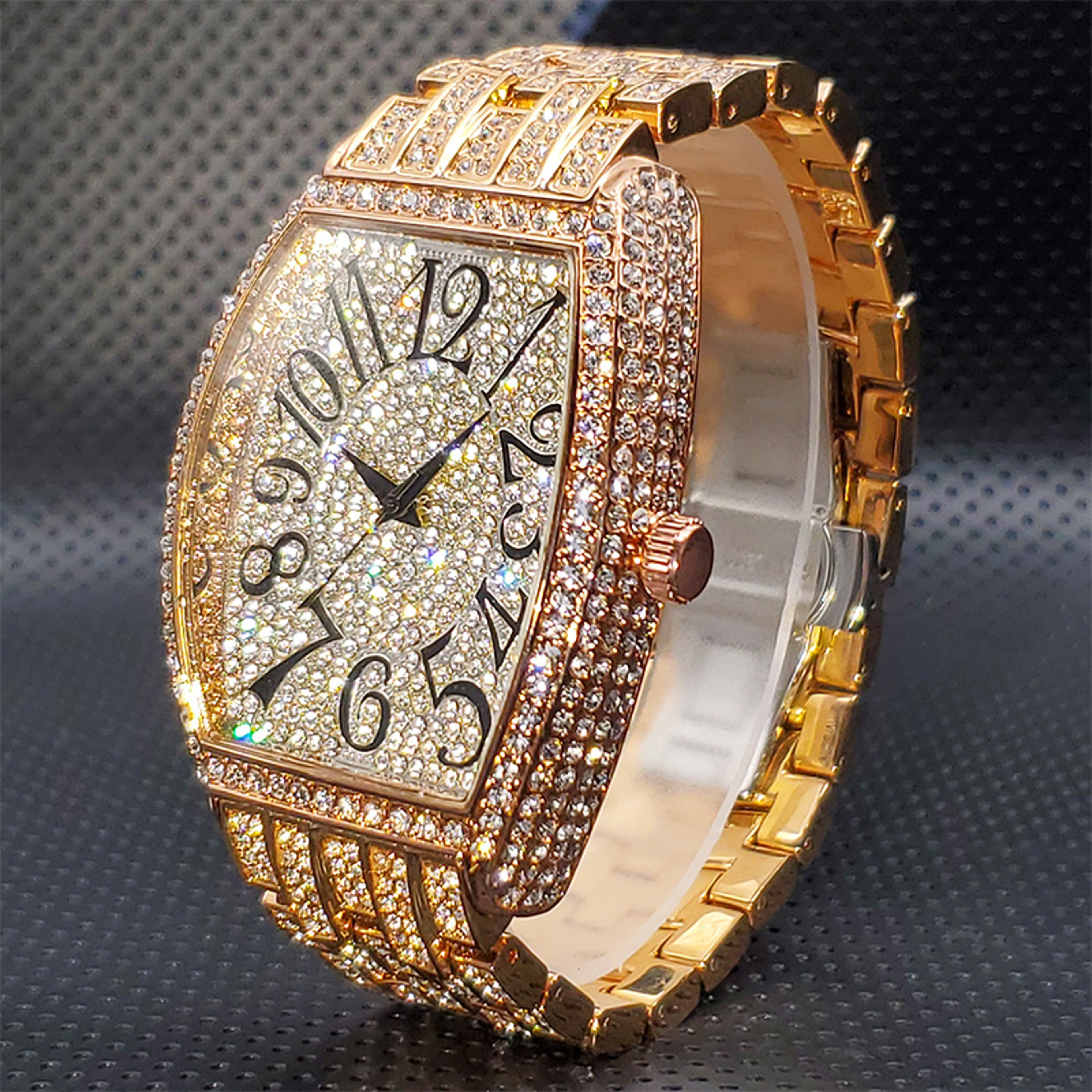 Diamond Silver Iced Out Quartz Watch, Stainless Steel Men's Watches Luxury, Big Dial Top Brand Waterproof – view 6