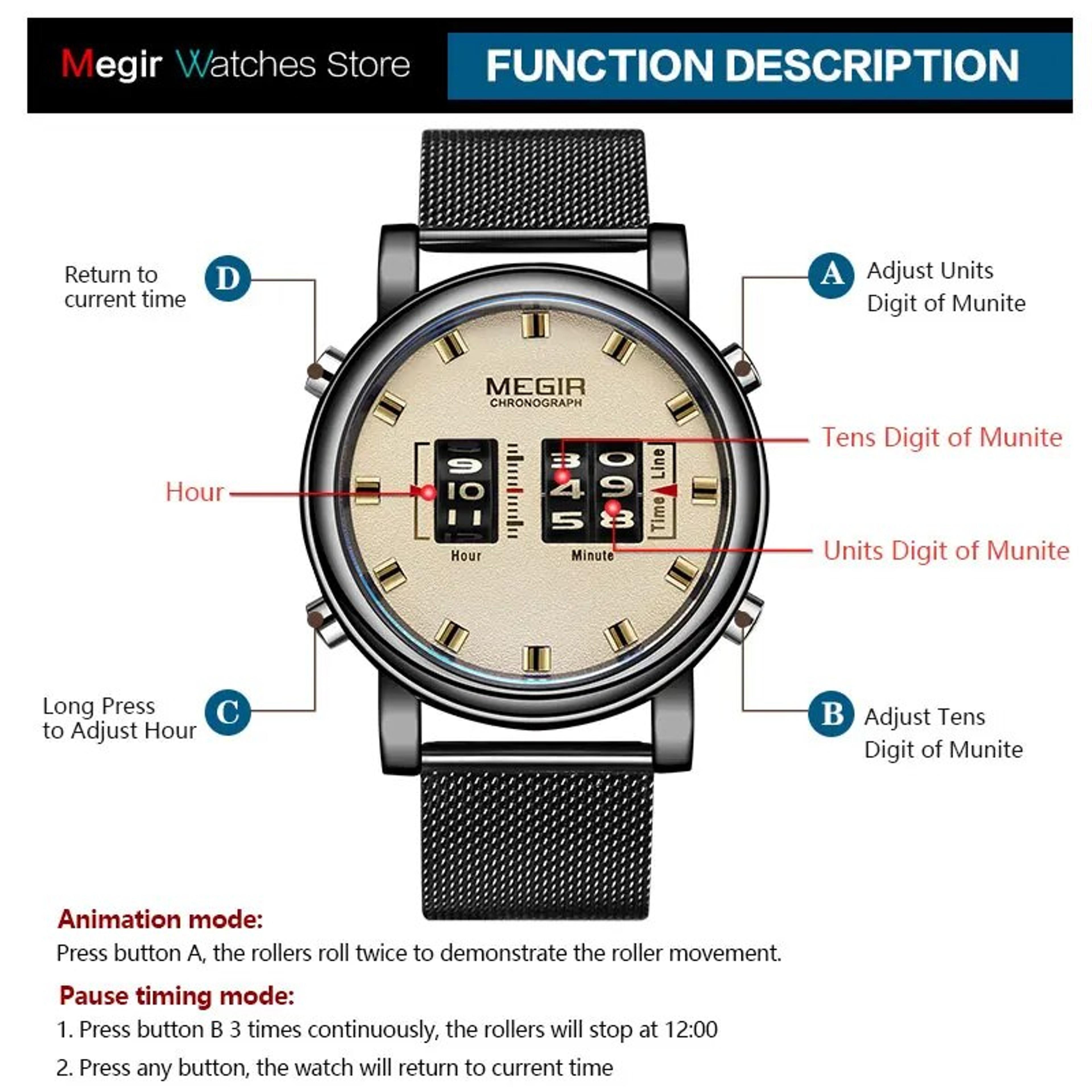 Military Sport New Luxury Watches Men Stainless Steel Mesh Strap Wristwatch Pointer Quartz Watch Ma 3