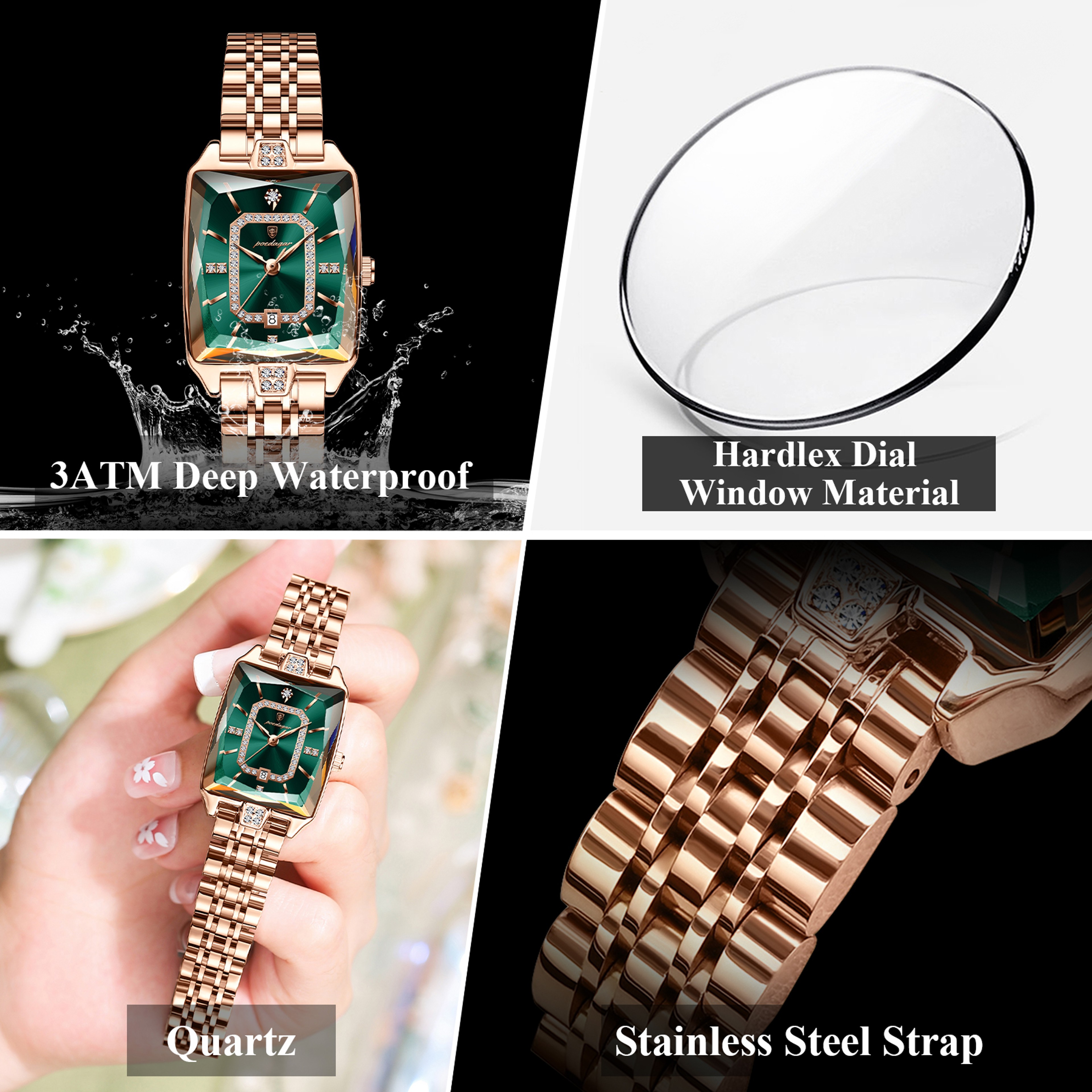 High Quality Ladies Watch Luxury Watch For Woman Waterproof Calendar Stainless Steel Quartz Womens