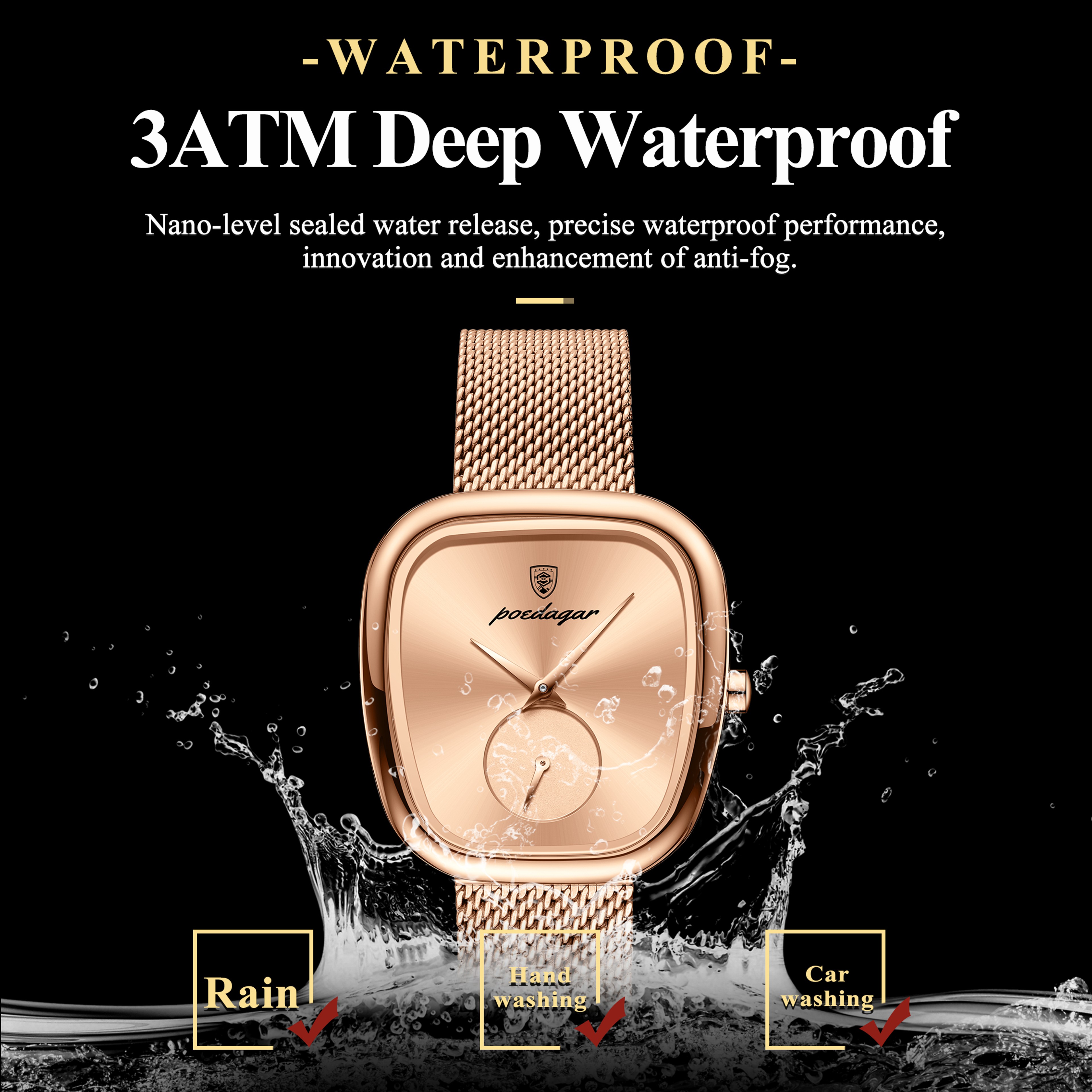 Waterproof Watch For Women Luxury Fashion Elegant Ladies Watch Stainless Steel Quartz Womens Watche