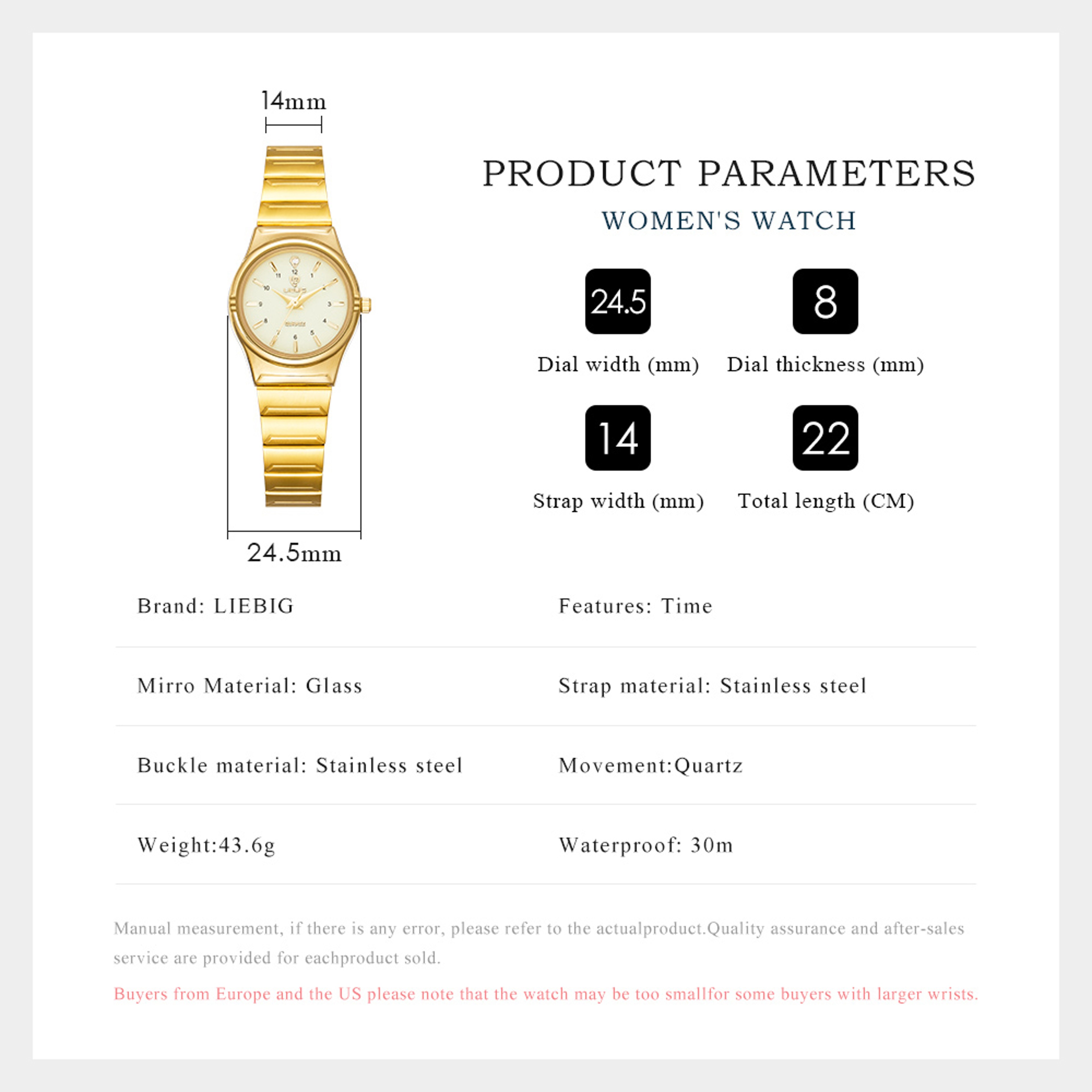 Women Top Brand Watches Luxury Female Stainless Steel Strip Wristwatches Quartz Movement Watch For  4