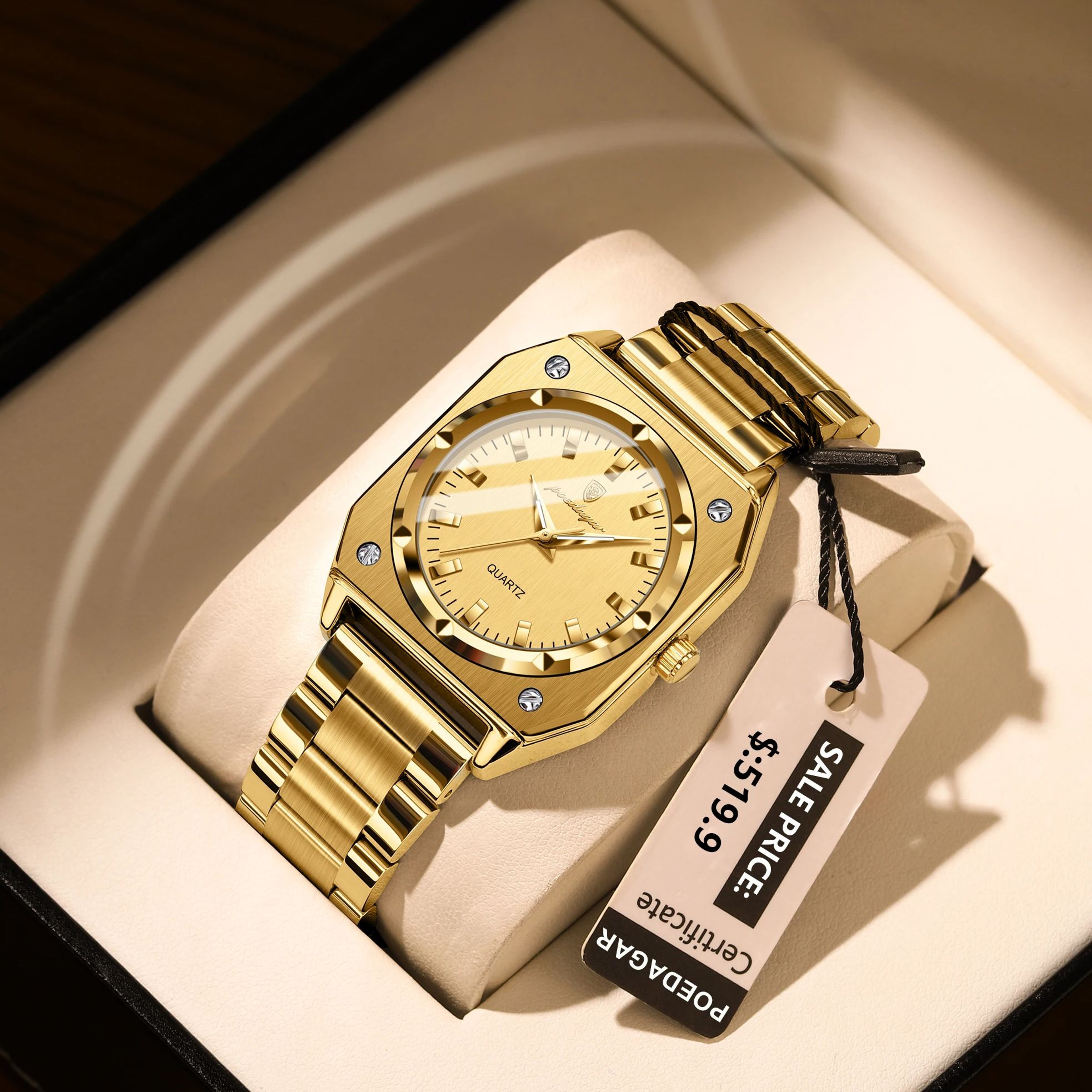 Stainless Steel Quartz Womens Watches Luxury Elegant Square Ladies Watch Waterproof Luminous Watch  0