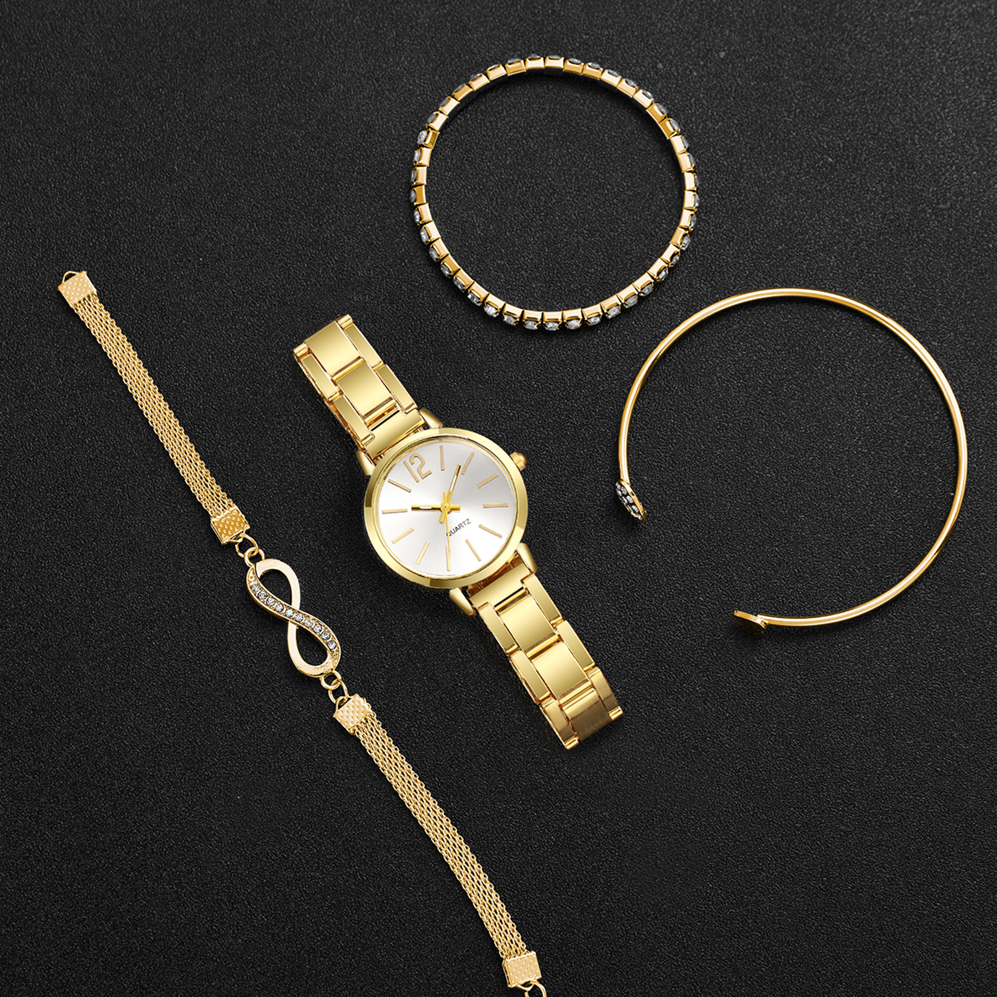 Elegant Womens Light Luxury Quartz Watch Casual Sports Style Stylish Bracelet Watch 2