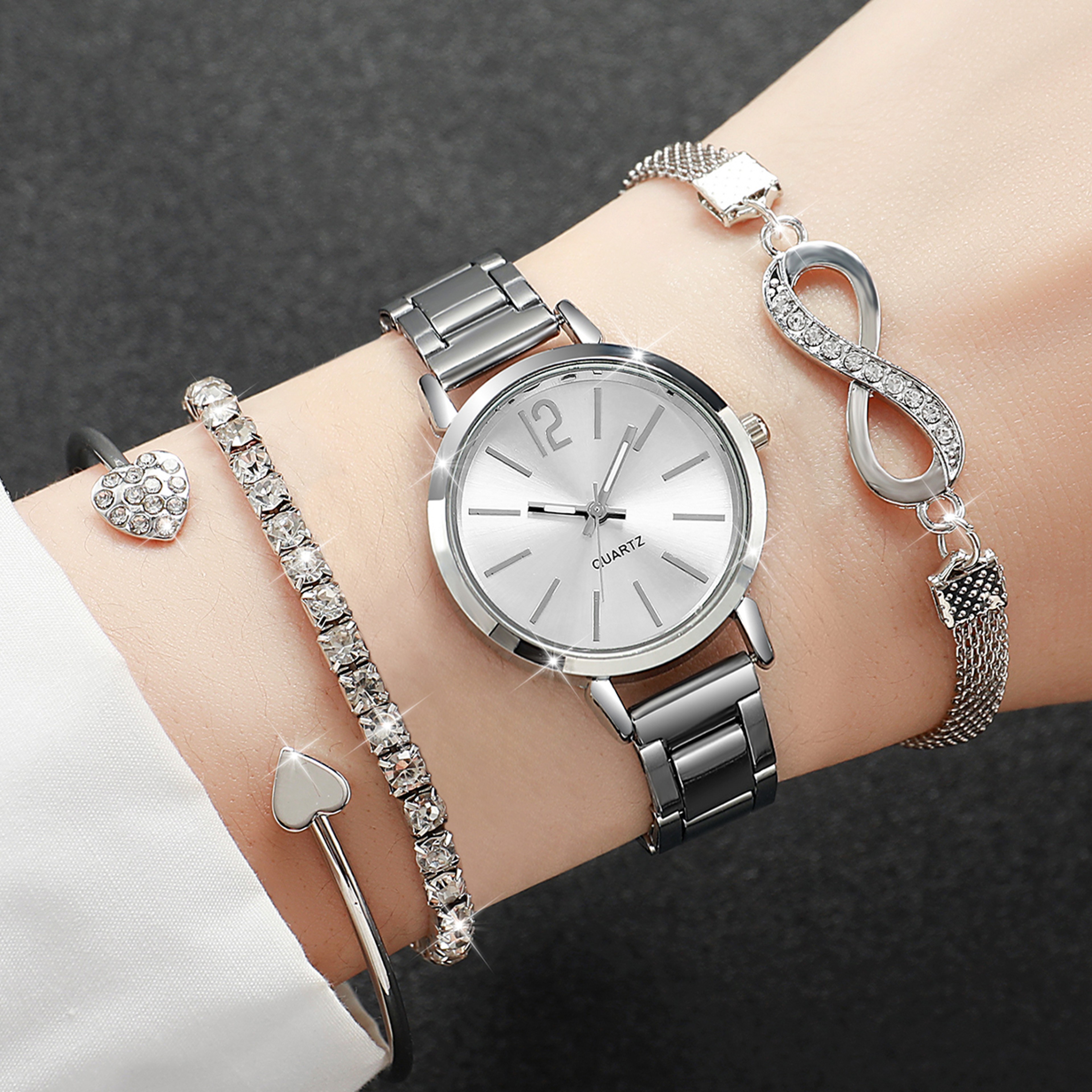 Elegant Womens Light Luxury Quartz Watch Casual Sports Style Stylish Bracelet Watch 6