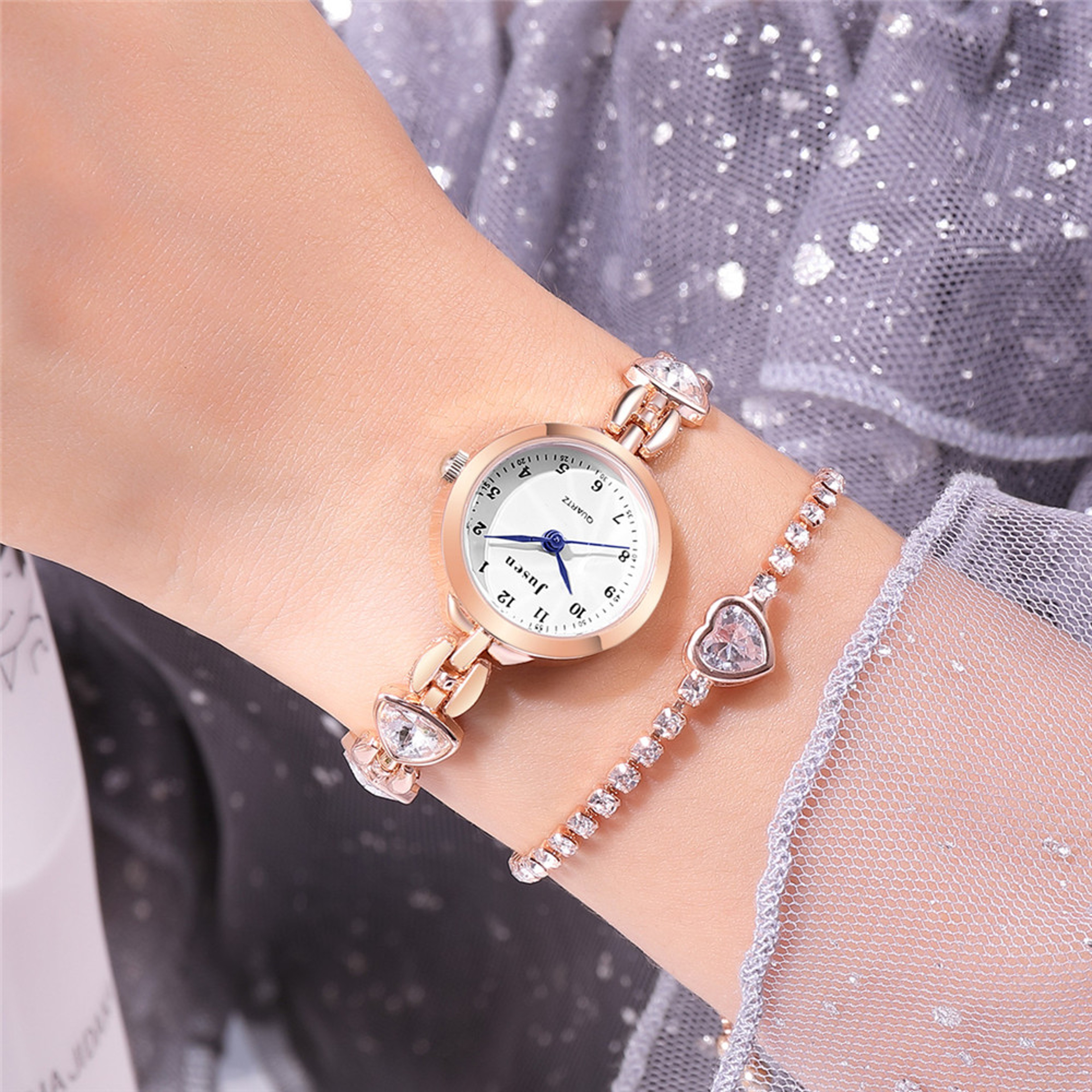 Elegant Fashion Rhinestone Small Dial Quartz Bracelet Women Watch Stylish Women Wrist Watch Luxury  0