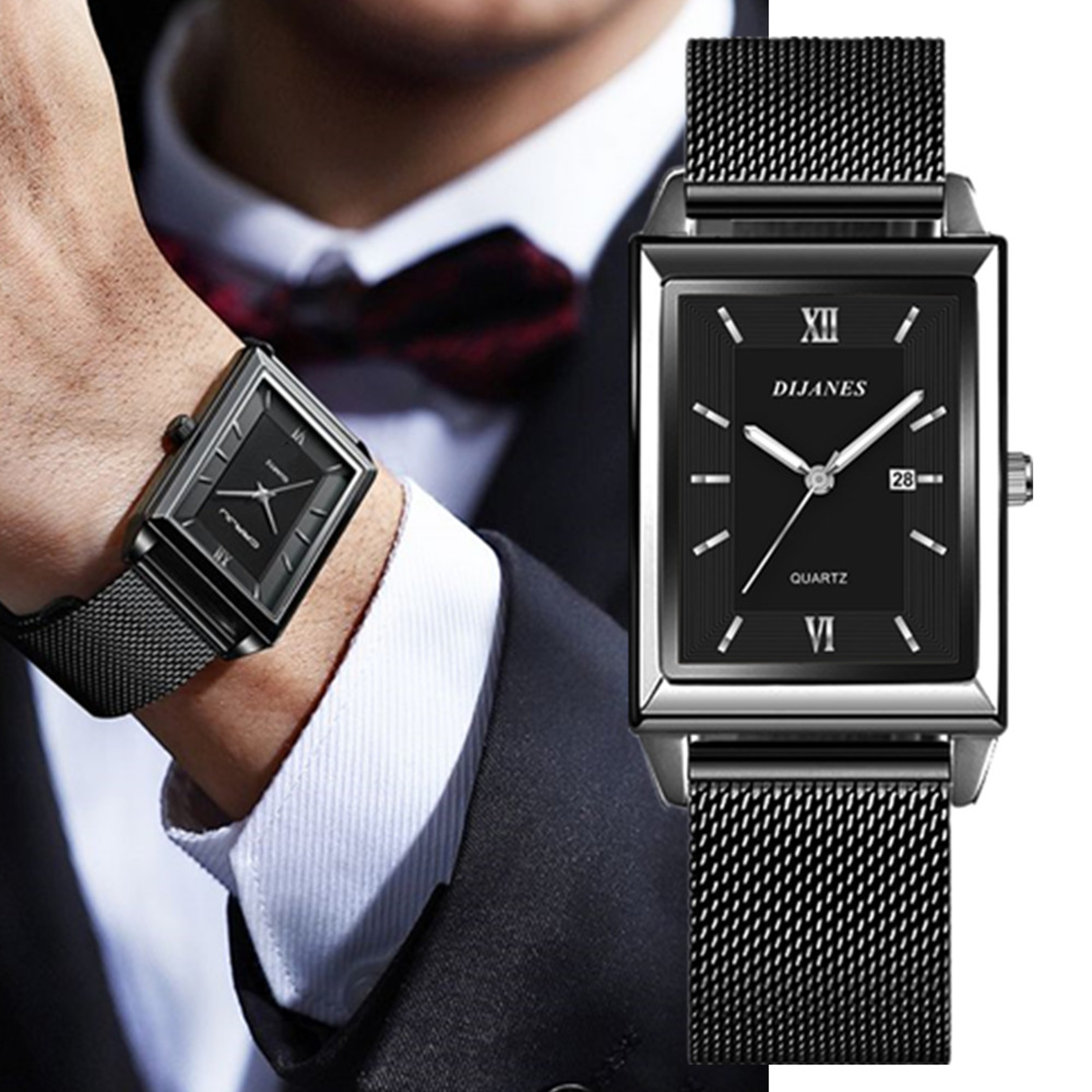 Stainless Steel Quartz Wristwatch New Luxury Fashion Gold Watch For Women Mens Ladies Calendar Watc 0