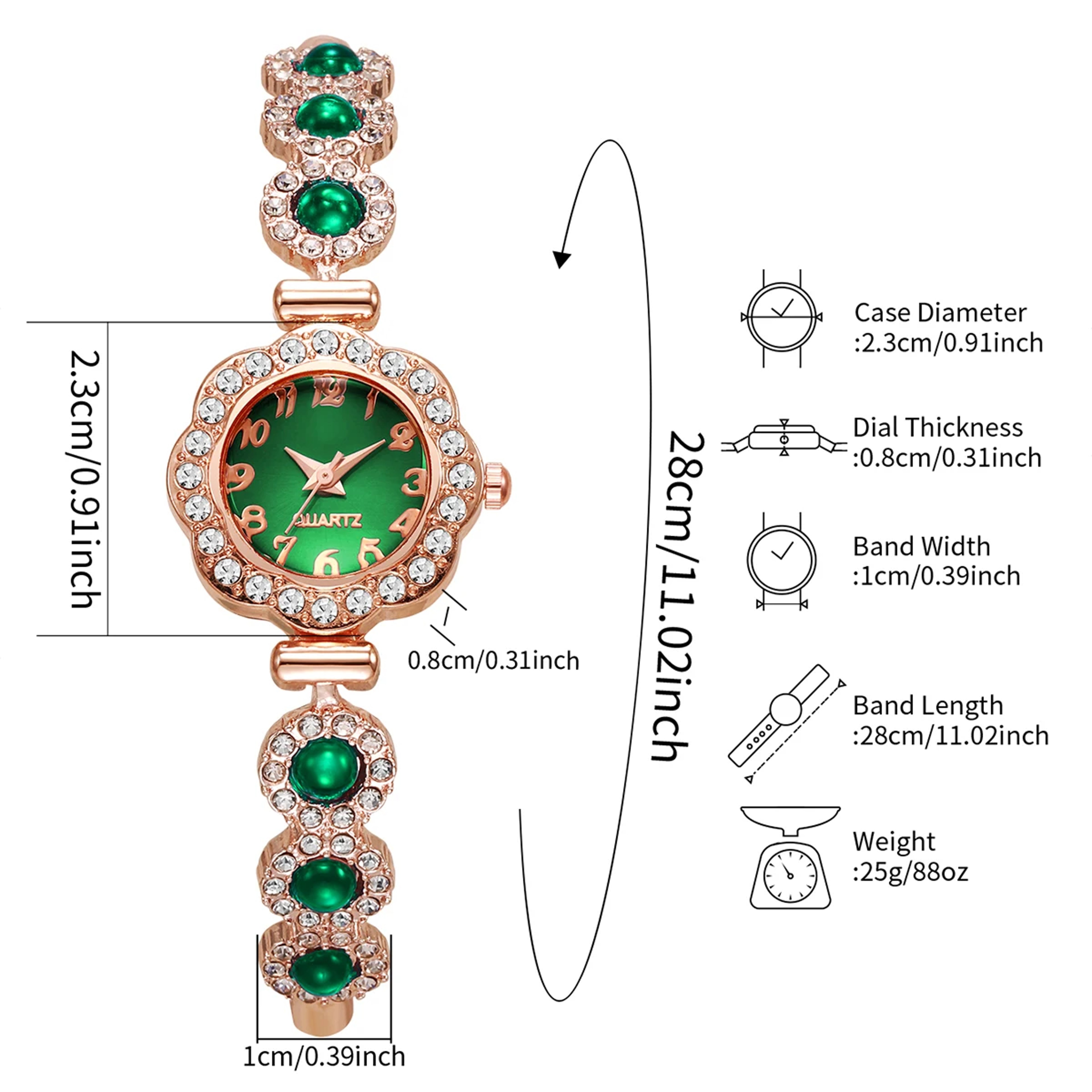 Fashion Ladies Quartz Wristwatch Elegant Rhinestone Women Watches Girls Bracelet Strap Gift Clock 5