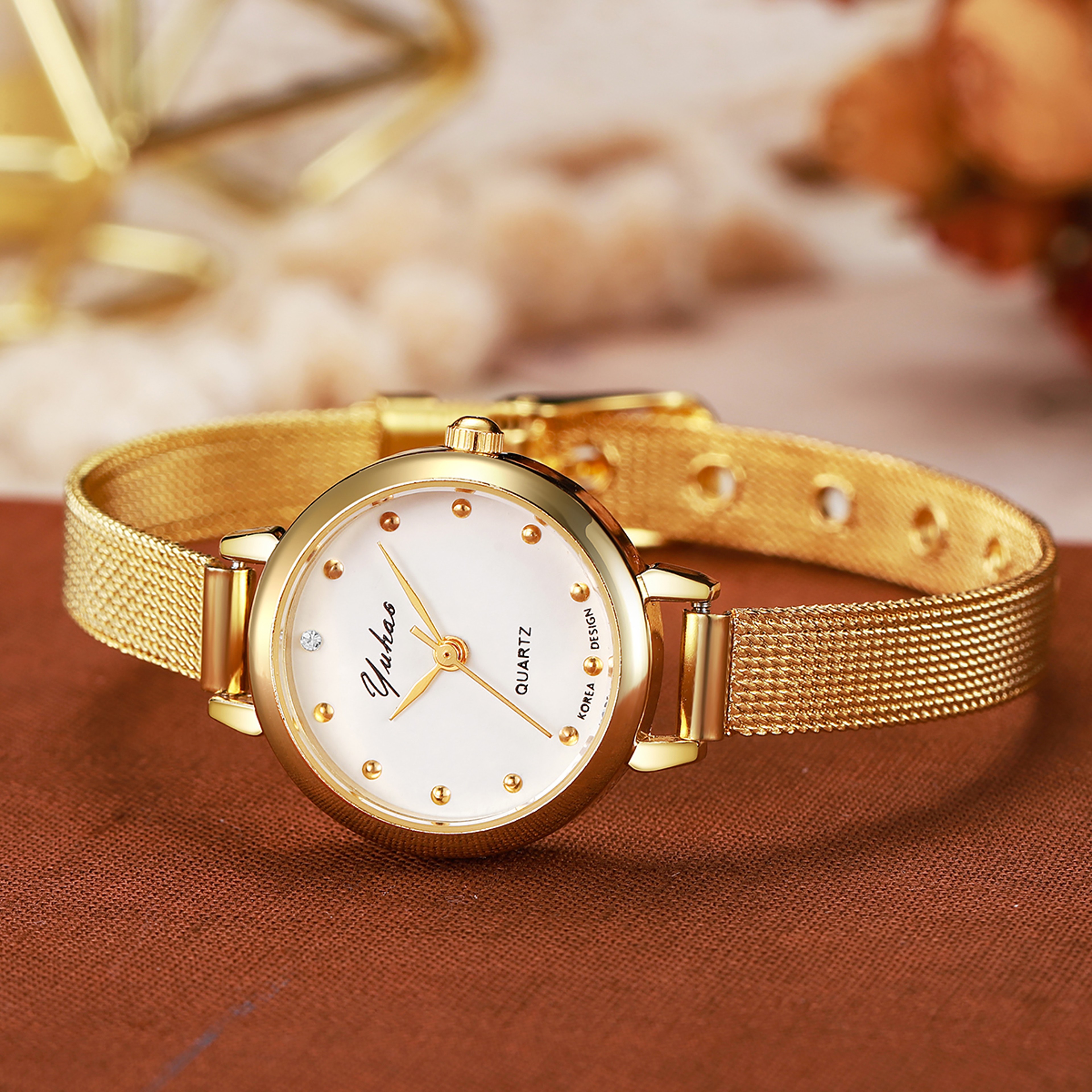 Dot Quartz Watch For Women New Arrival Light Luxury Fashion Mesh For Christmas And Halloween Gifts 0