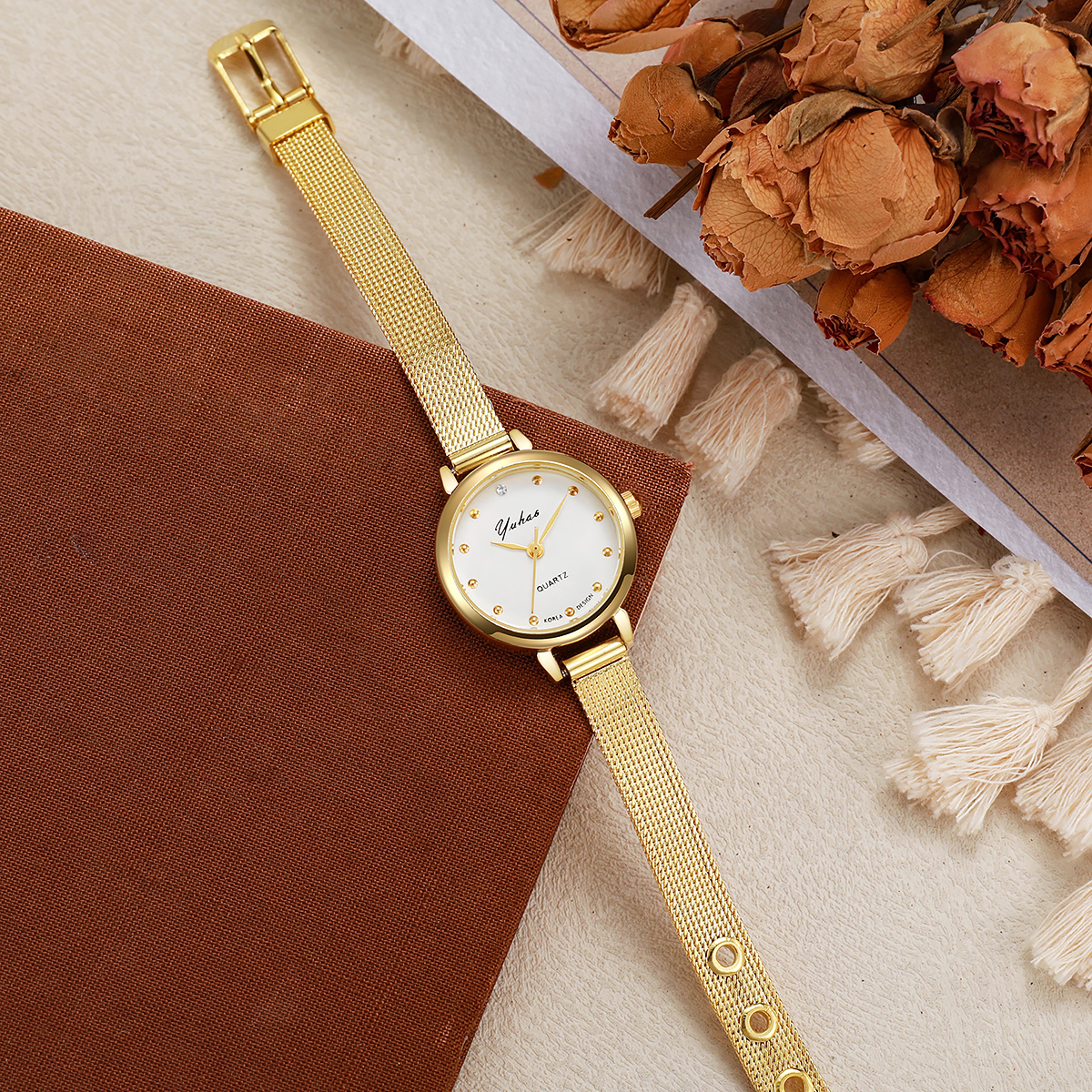 Dot Quartz Watch For Women New Arrival Light Luxury Fashion Mesh For Christmas And Halloween Gifts 2