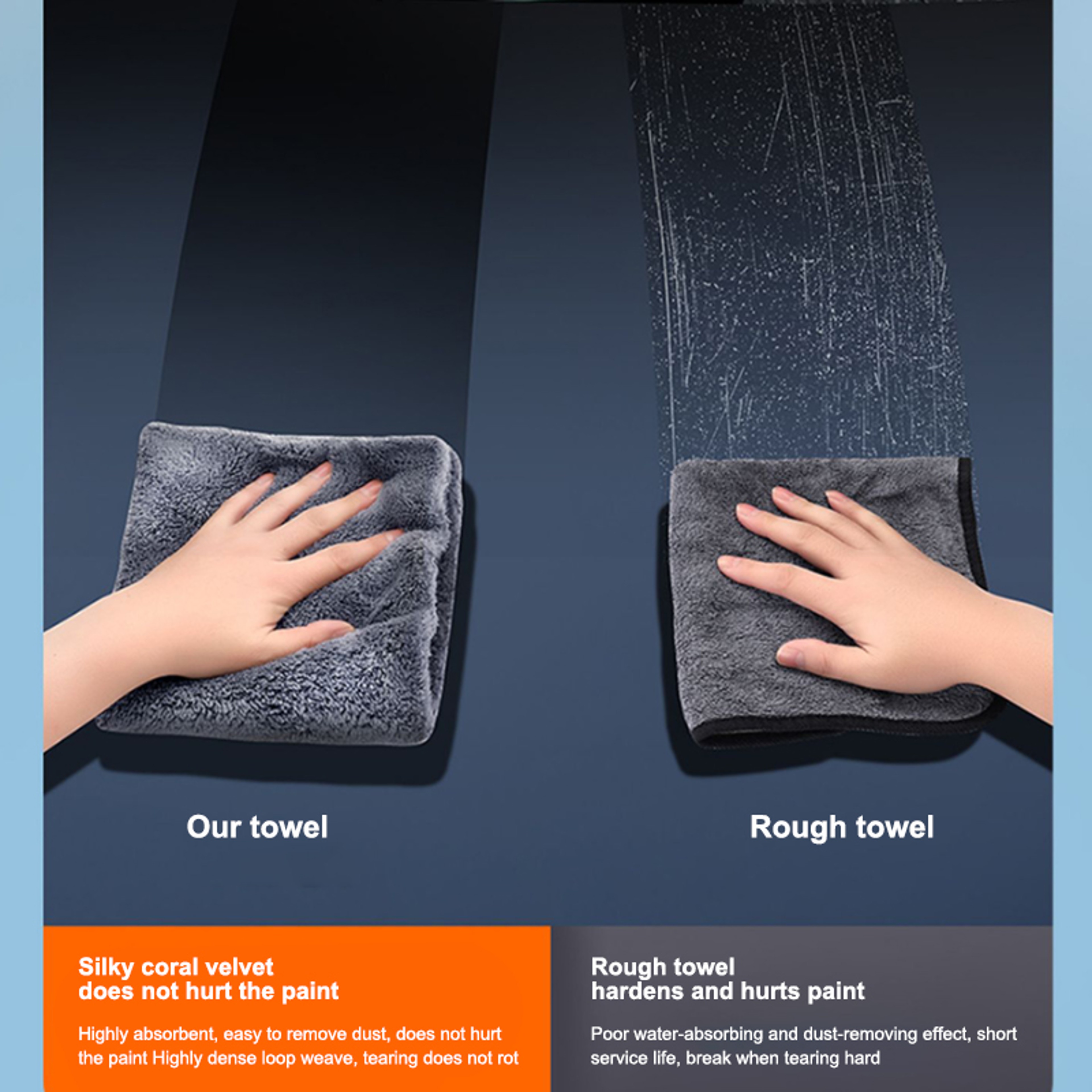 High Absorbent Microfiber Car Wash Towel Thickened Soft Car Washing Towels for Home Use – view 2