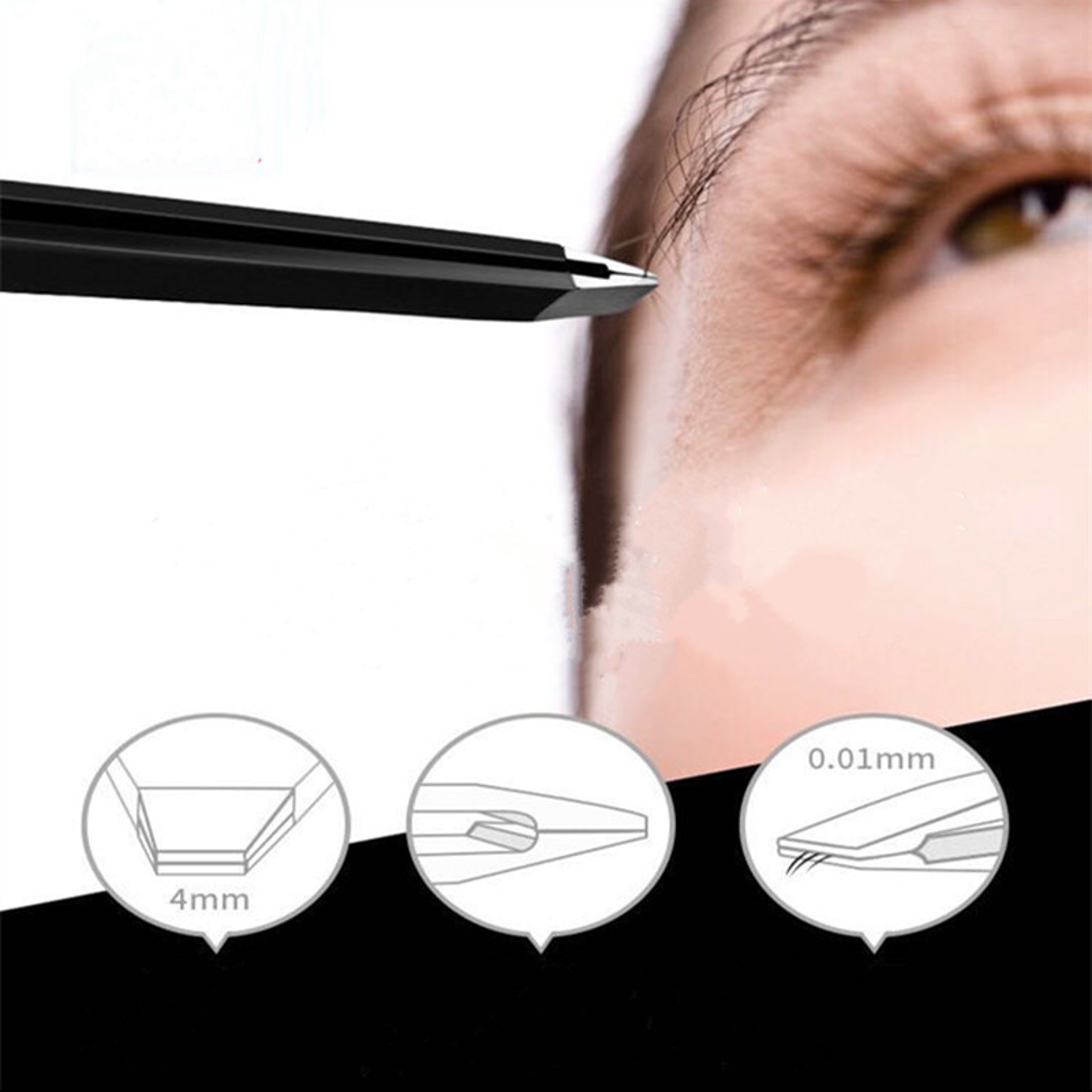Stainless Steel Slant Tip Eyebrow Tweezers For Makeup Hair Removal  Eyelashes Extension Tool Kit 6