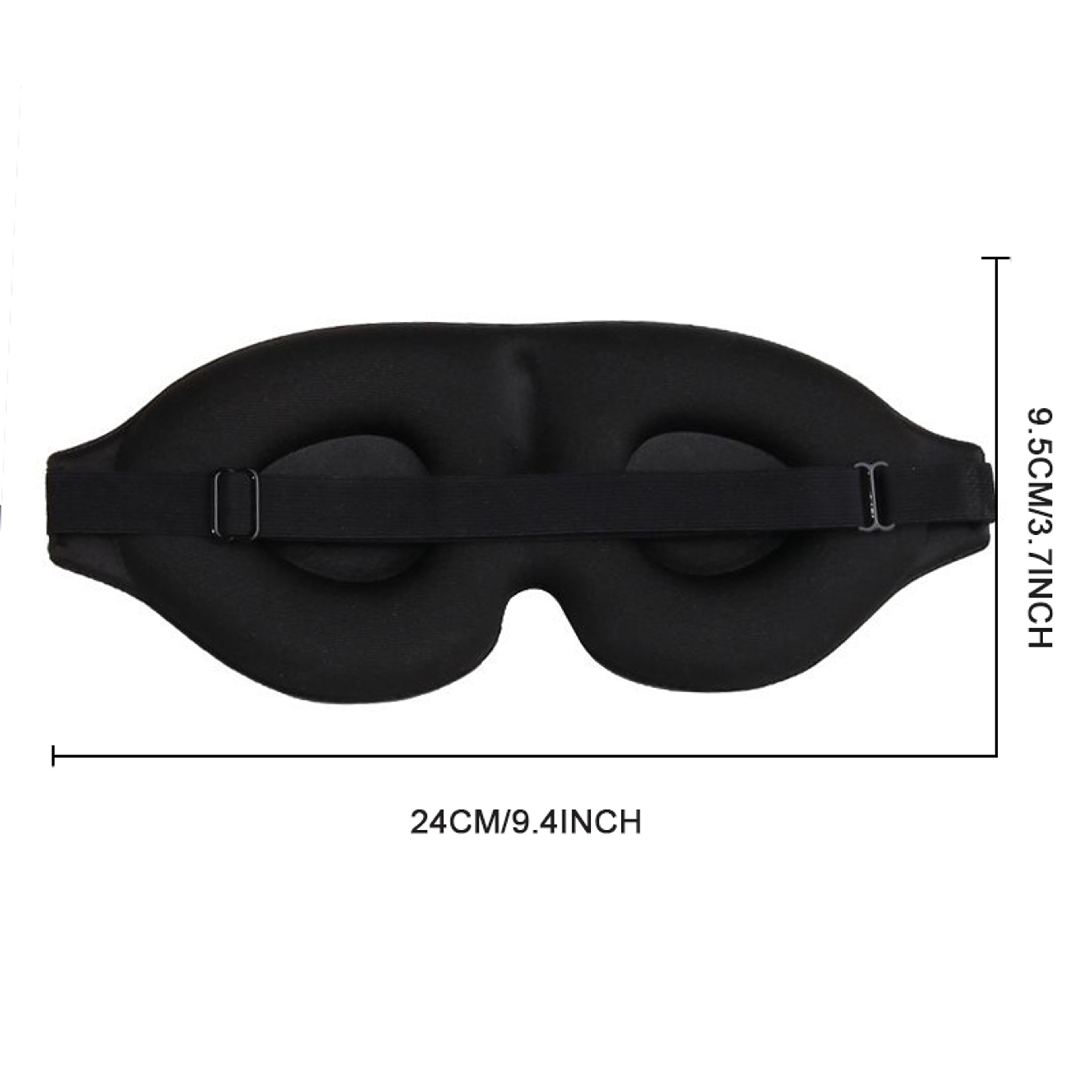 Black 3D Eye Mask Adjustable For Men And Women Breathable No Pressure Light Blocking Design 4