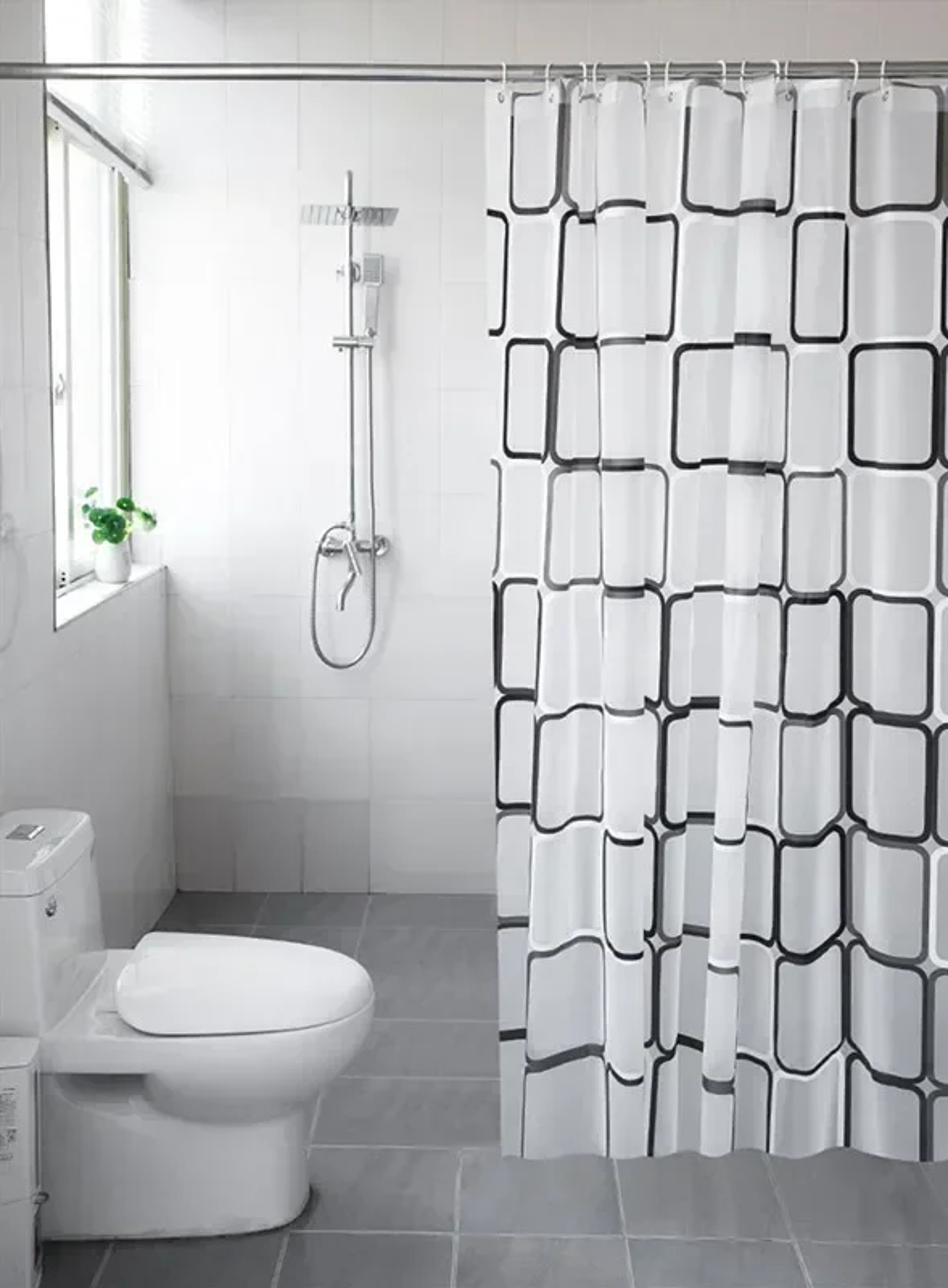 Modern Geometric Bathroom Shower Curtains Waterproof PEVA Bath Curtain For Household Decoration 3