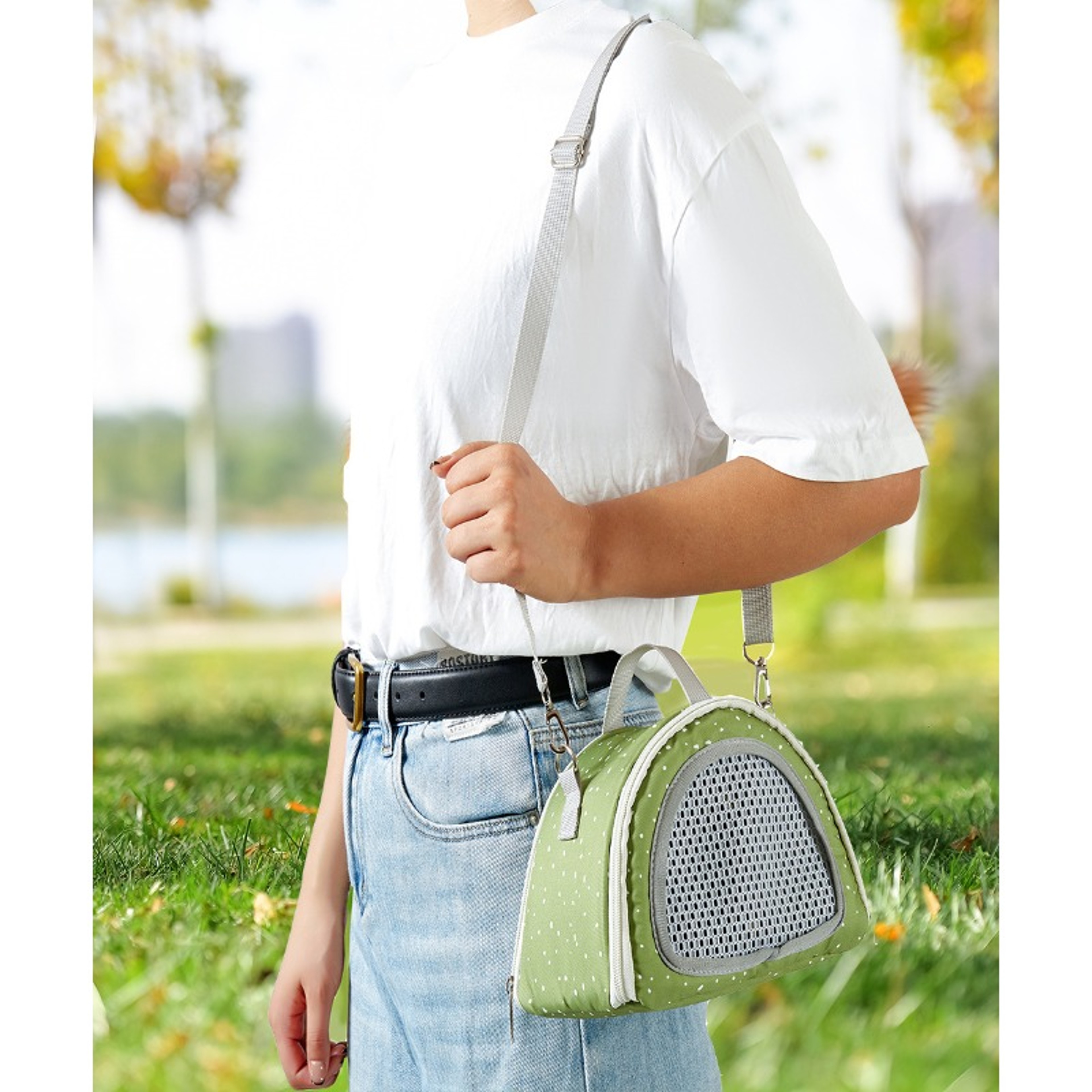 Hedgehog Hamster Take Out Bag Outdoor Pet Oblique Straddle Bag for Squirrel, Chicken, Lizard – view 3