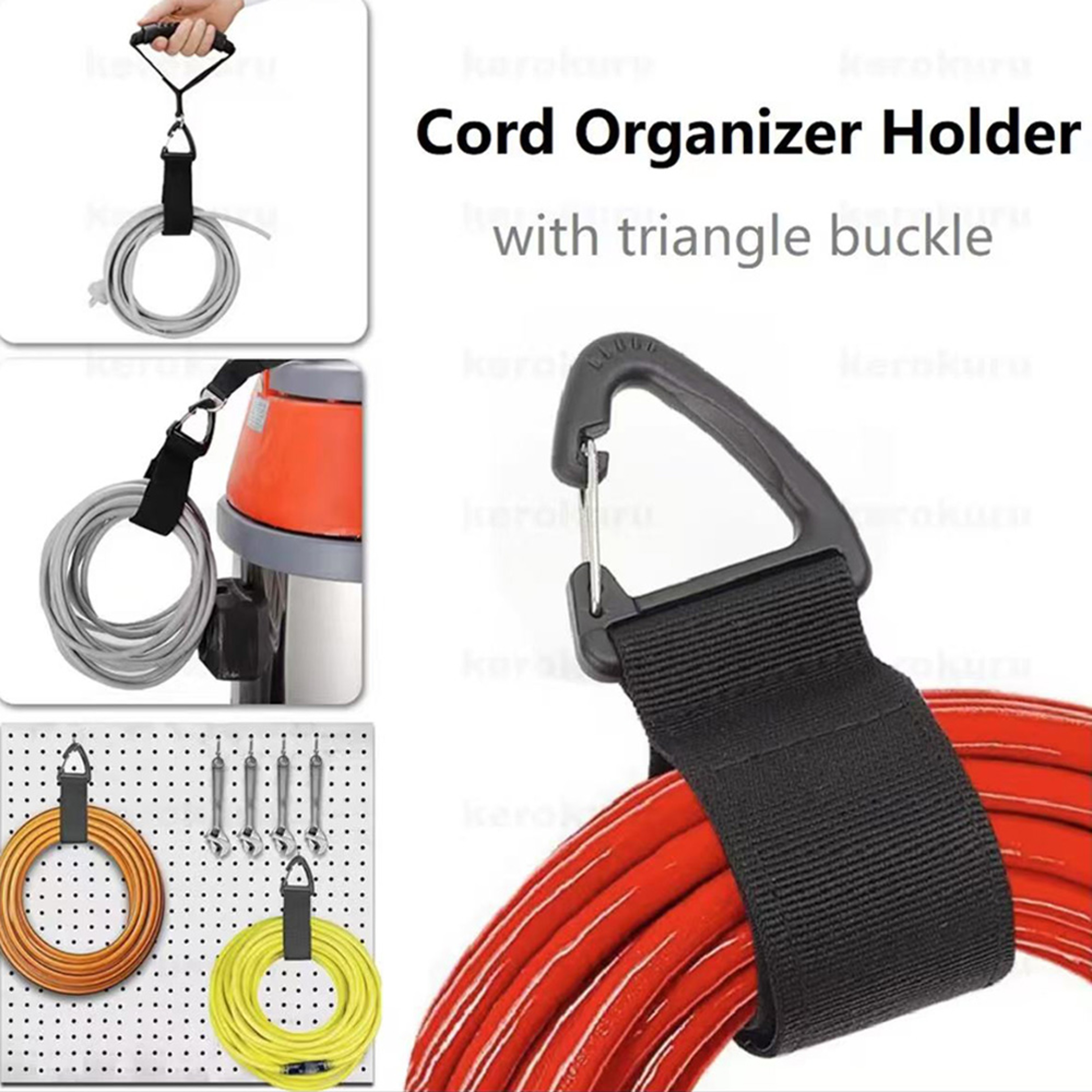 Heavy Duty Cord Storage Organizer Triangle Buckle Wire Manager For Power Cables Nylon Straps And Ho