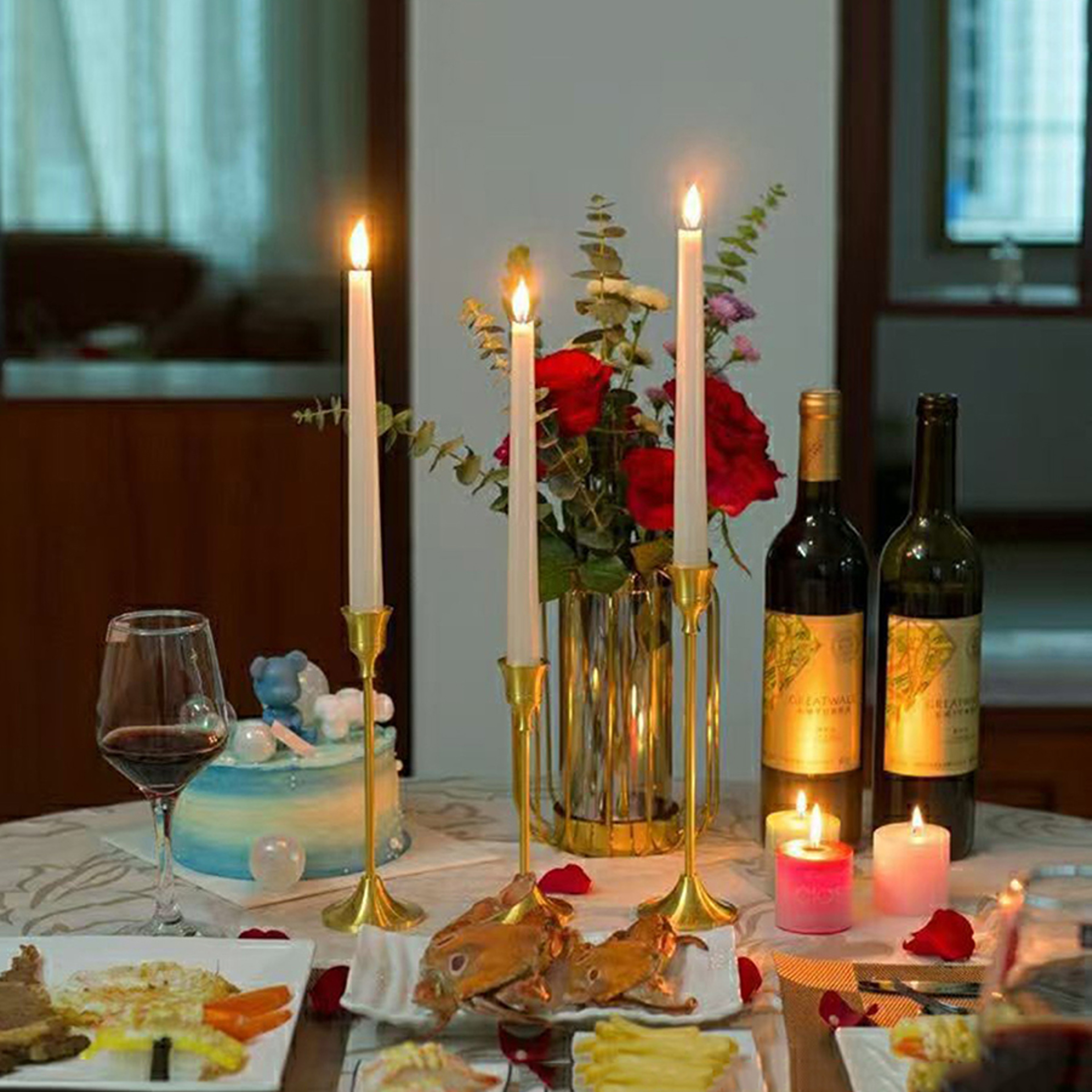 Elegant Metal And Aluminum Tabletop Candle Holders For Wedding And Home Decor Vintage Style 1