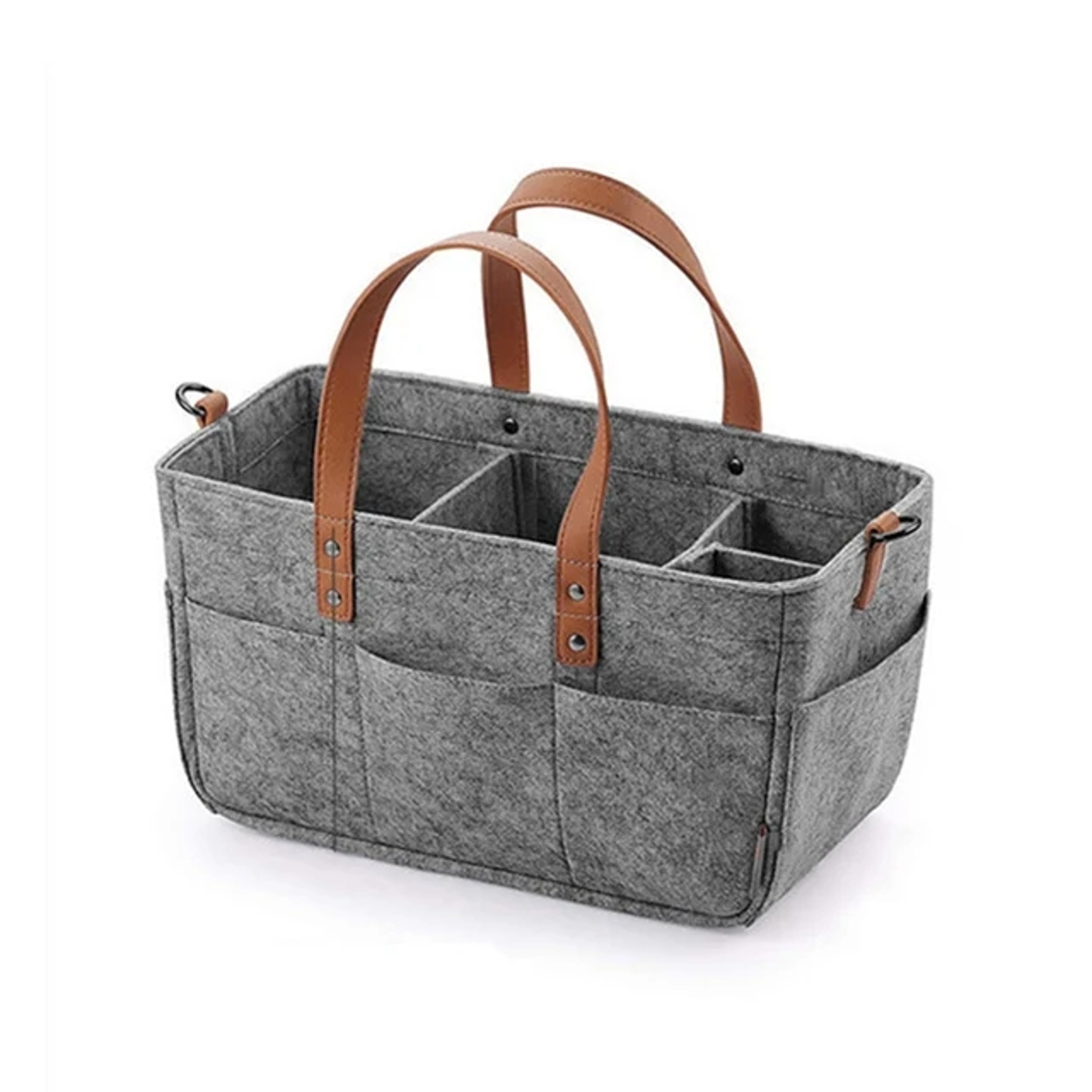 Infant Diaper Bag with Handle Caddy, Baby Felt Storage Nursery Organizer Basket, Nappy Kids Storage Carrier – view 8