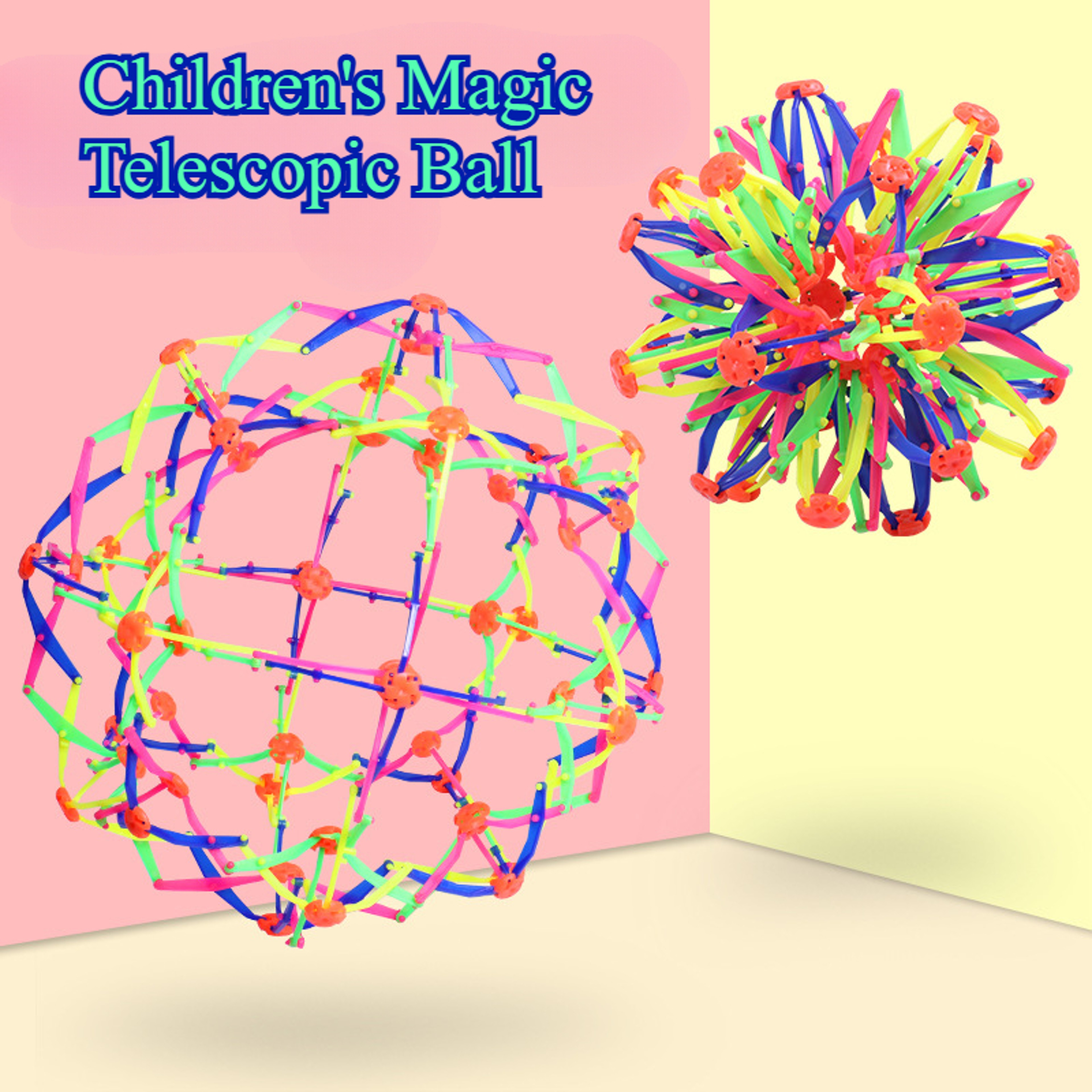 Durable Plastic Magic Balls Colorful Expandable Stress Ball Rainbow Sensory Fidget Ball For Kids 1