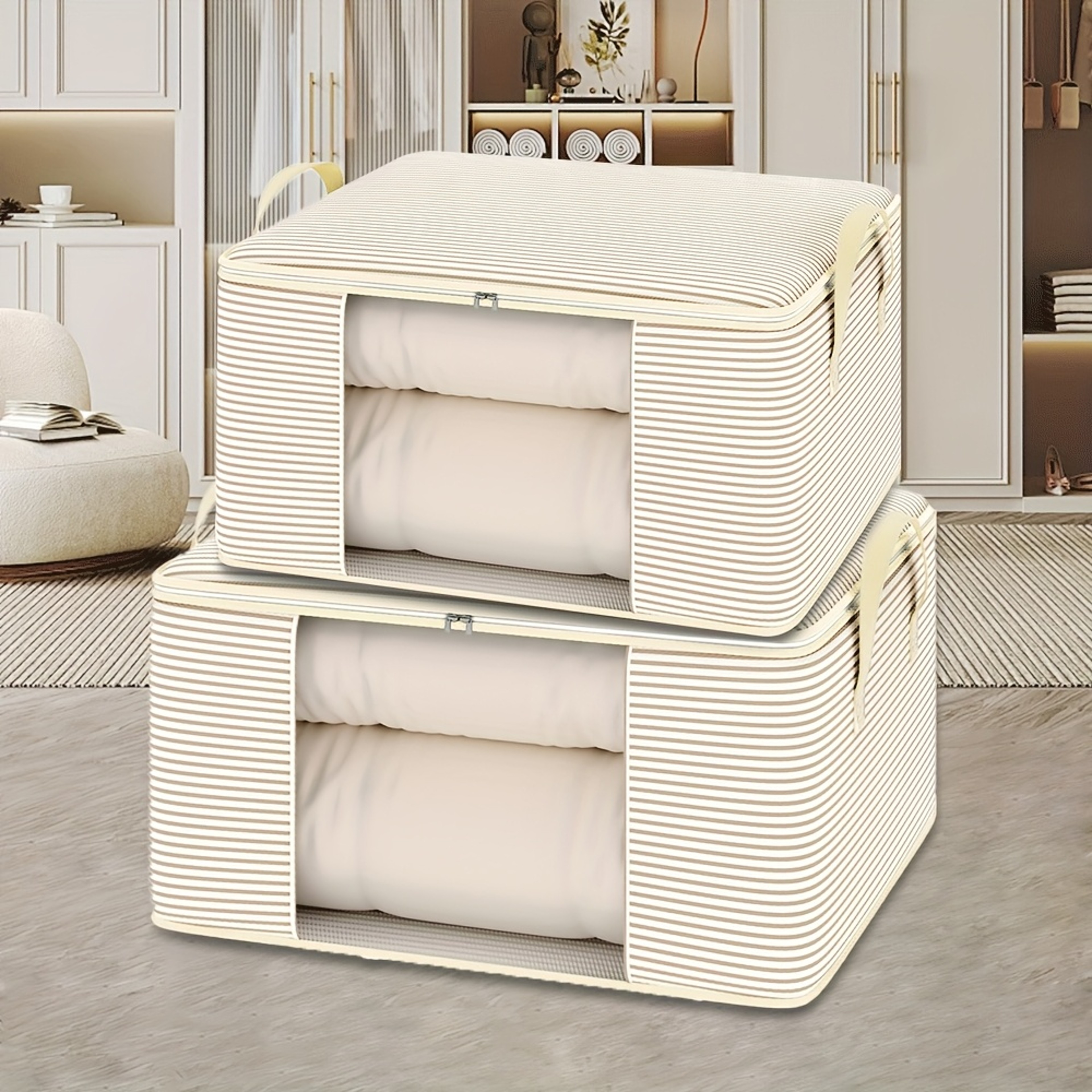 Thickened Zipper Organizer Large Capacity Storage Bag Foldable Dustproof Quilt Clothes Storage Bag 3